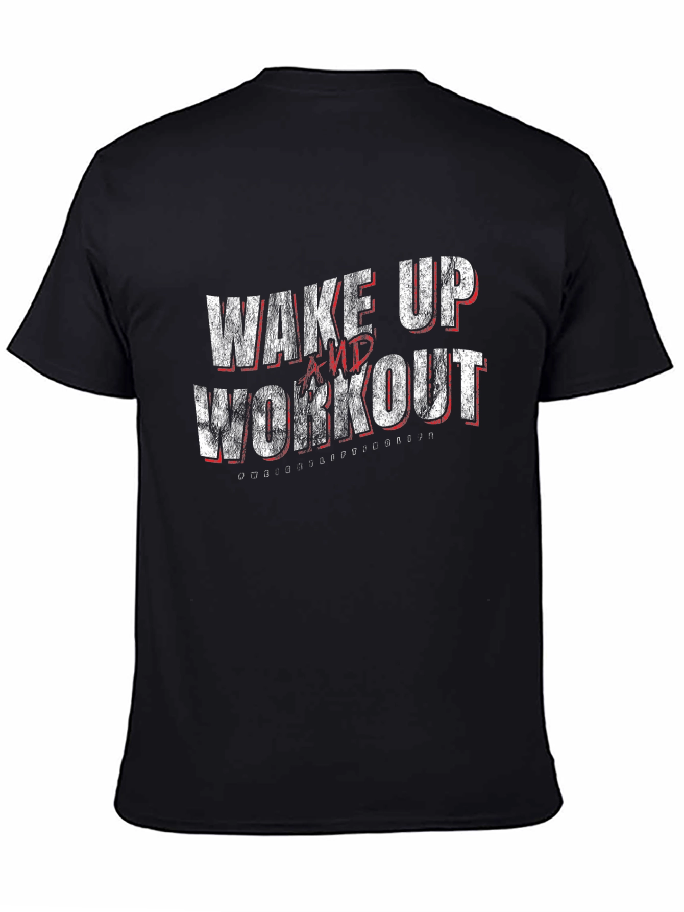 Wake Up and Workout Graphic Tee - Black