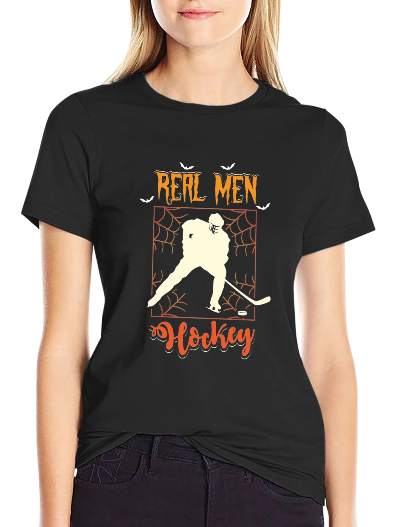 Real Men Hockey Graphic T-Shirt