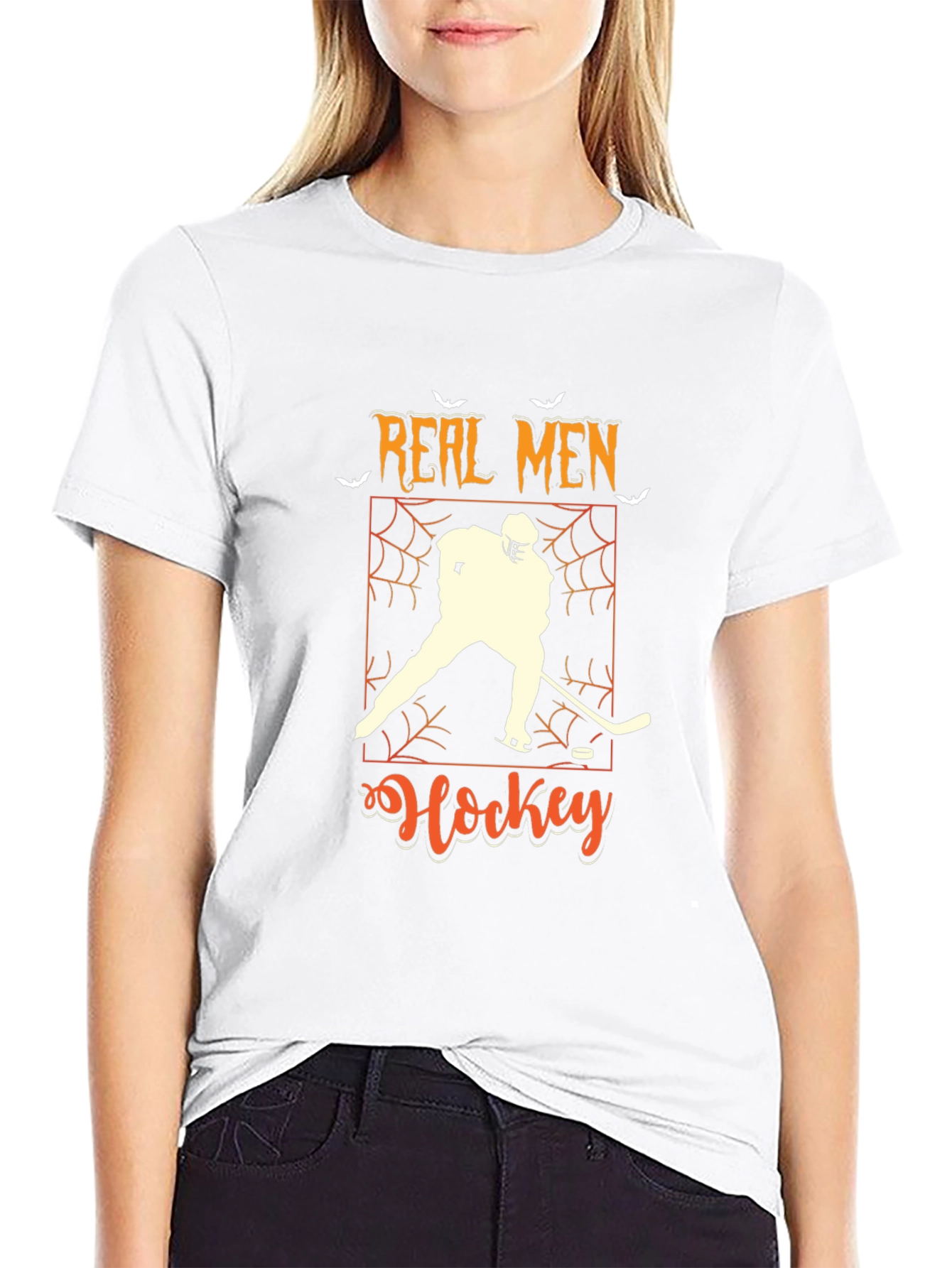 Real Men Hockey Graphic T-Shirt