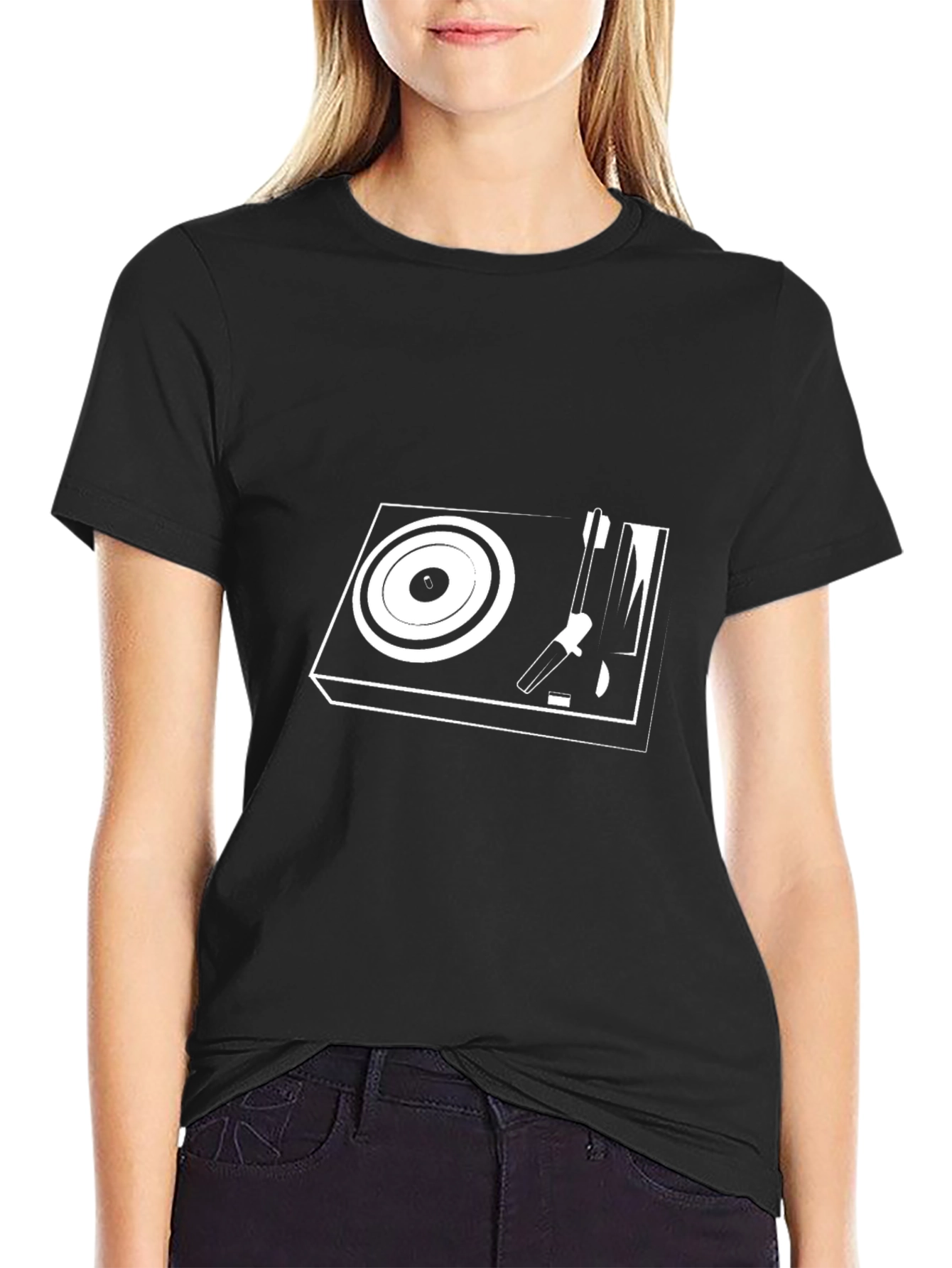 Cool Turntable Graphic Tee - Black