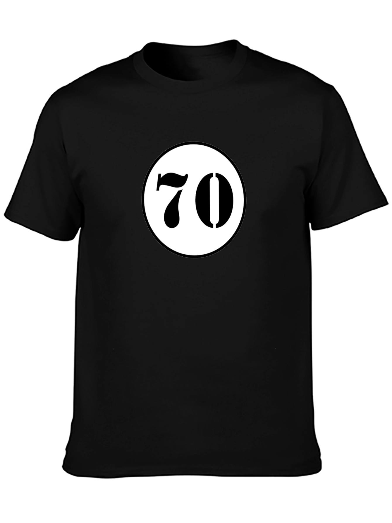 Black T-Shirt with 70 Design