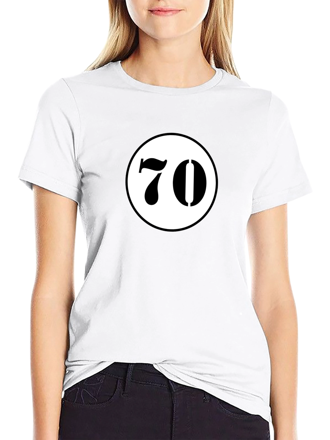 Black T-Shirt with 70 Design