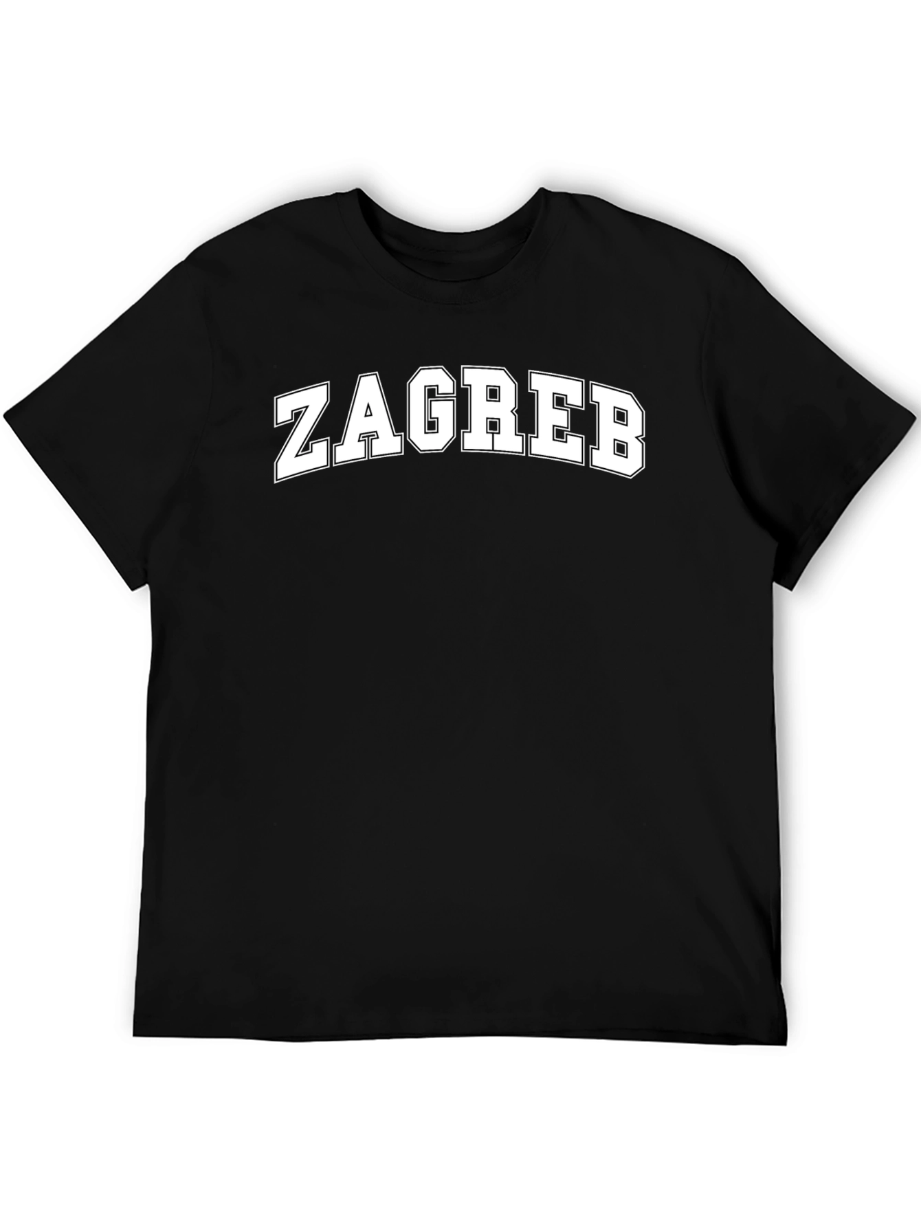 Zagreb T-Shirt - Retro Style Black Tee