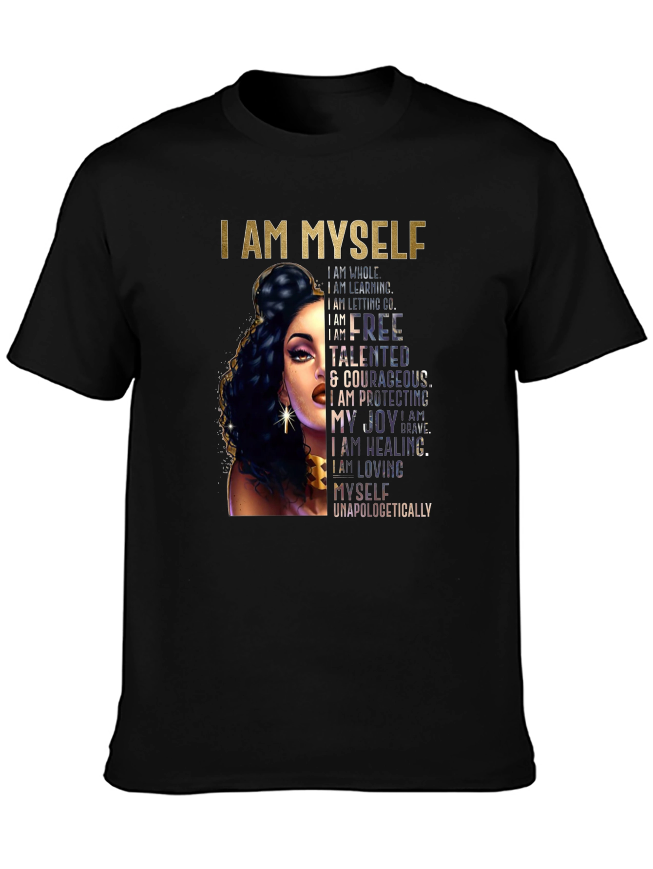 I AM MYSELF Graphic Tee - Empowering Womens T-Shirt