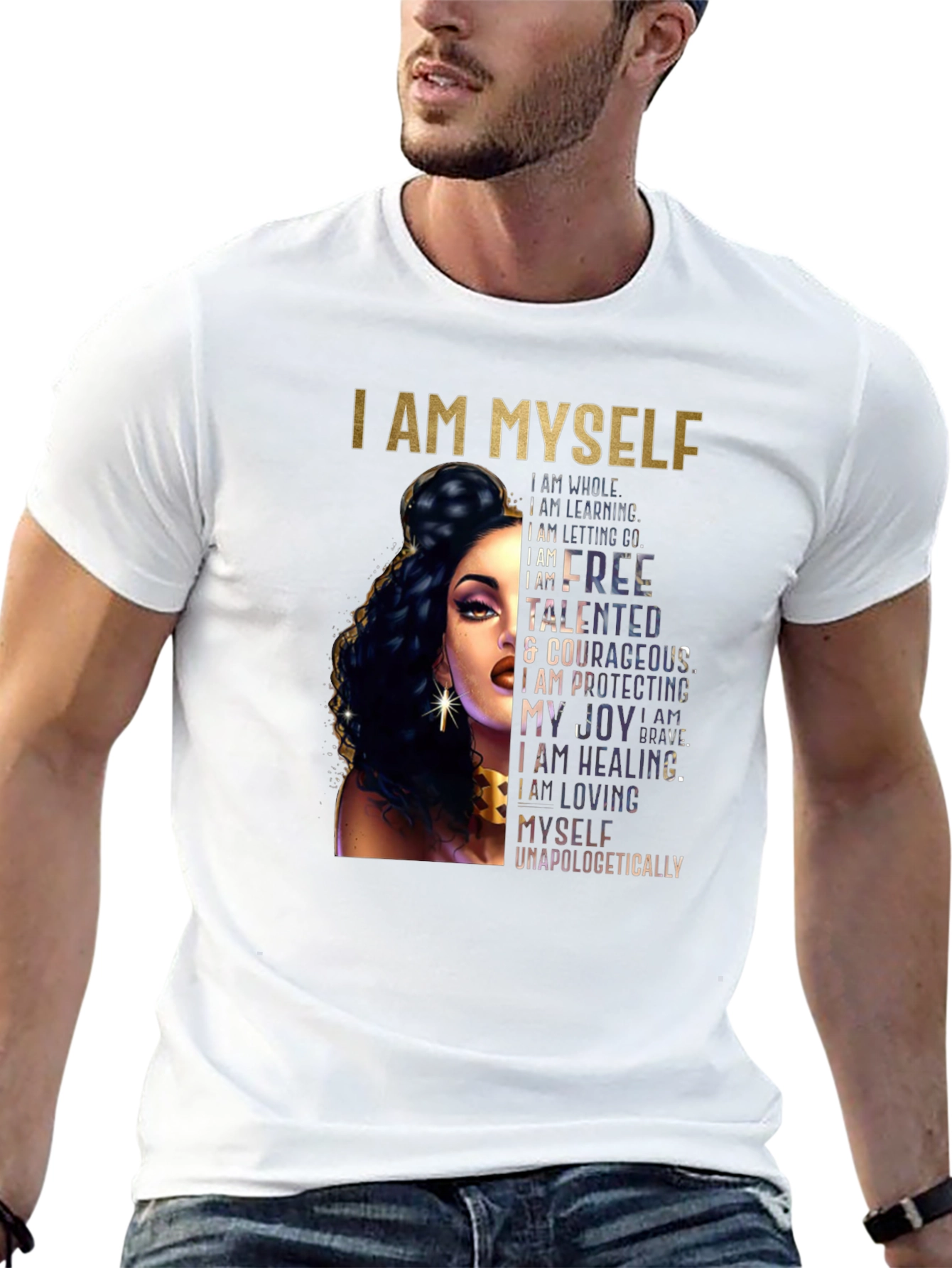I AM MYSELF Graphic Tee - Empowering Womens T-Shirt