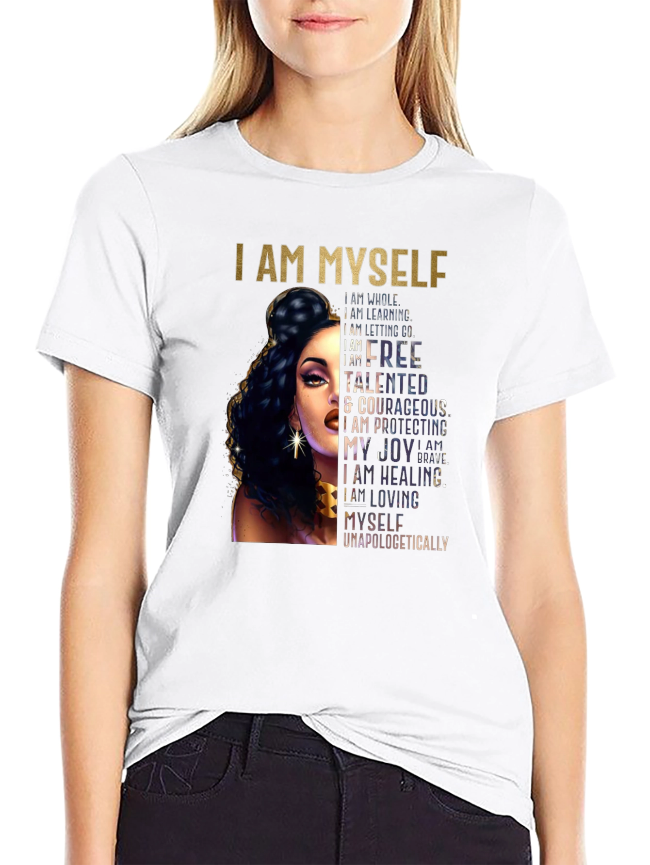 I AM MYSELF Graphic Tee - Empowering Womens T-Shirt