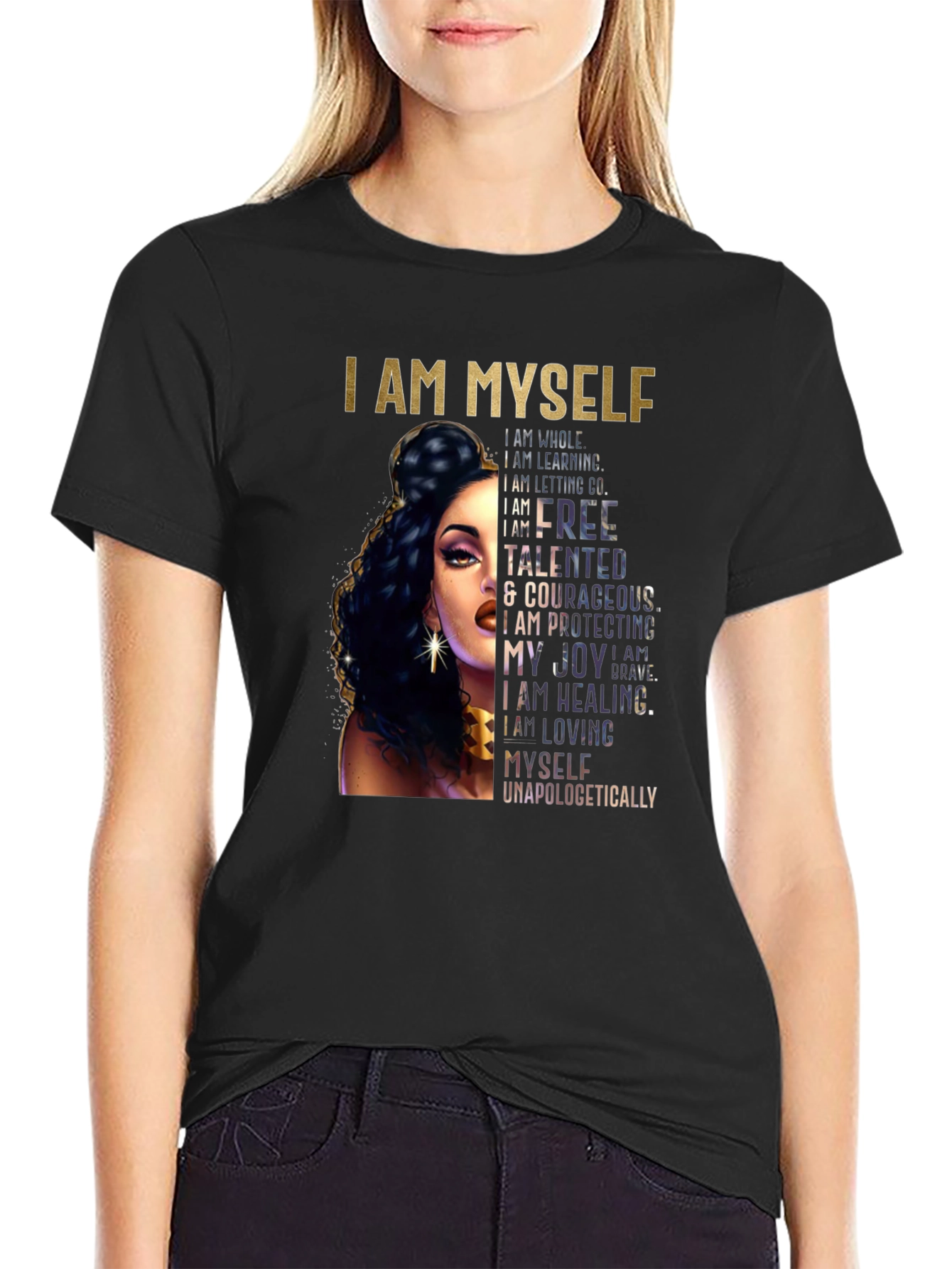 I AM MYSELF Graphic Tee - Empowering Womens T-Shirt