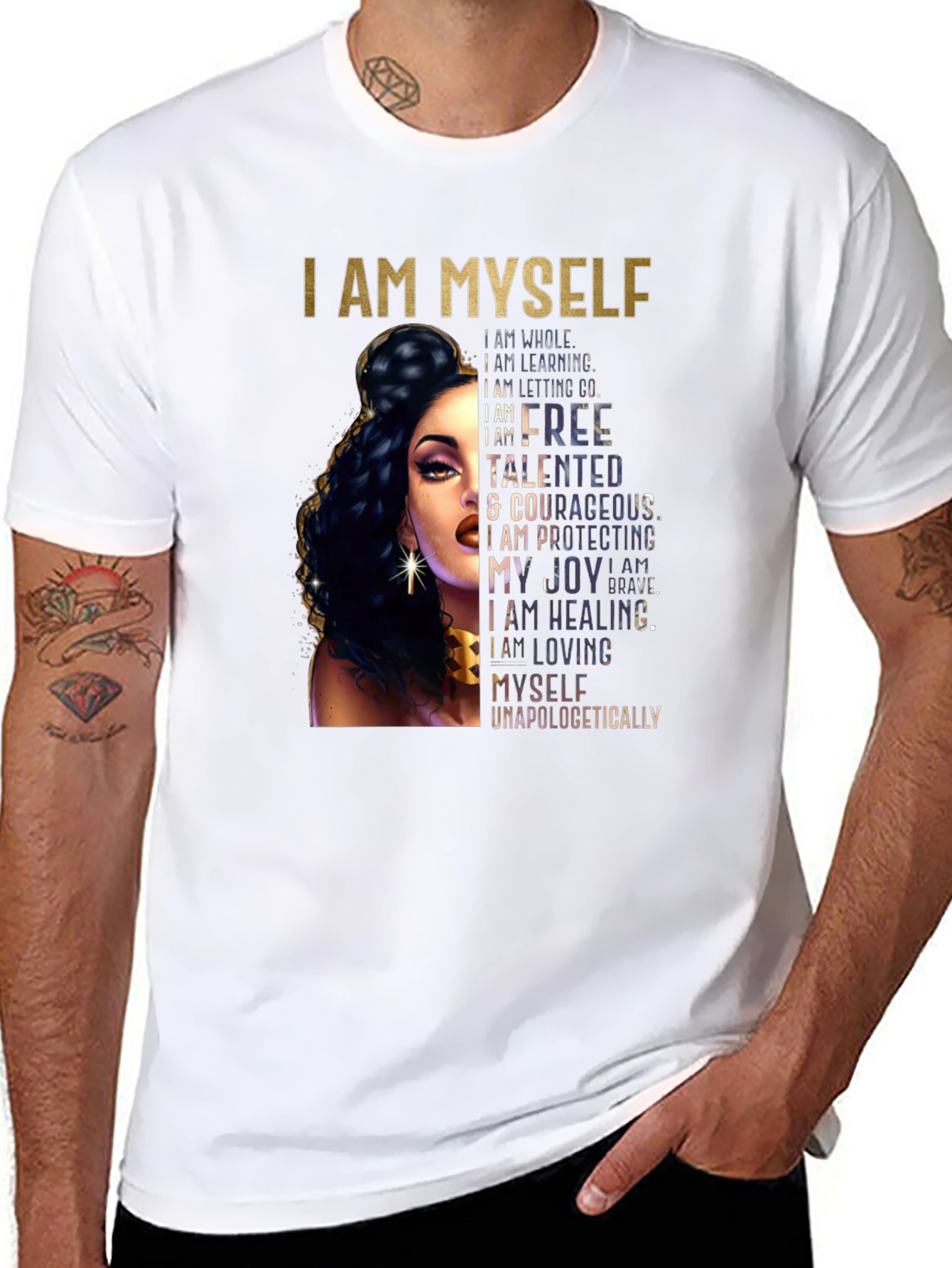 I AM MYSELF Graphic Tee - Empowering Womens T-Shirt