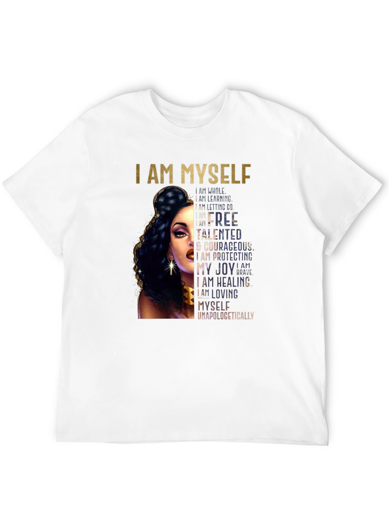 I AM MYSELF Graphic Tee - Empowering Womens T-Shirt