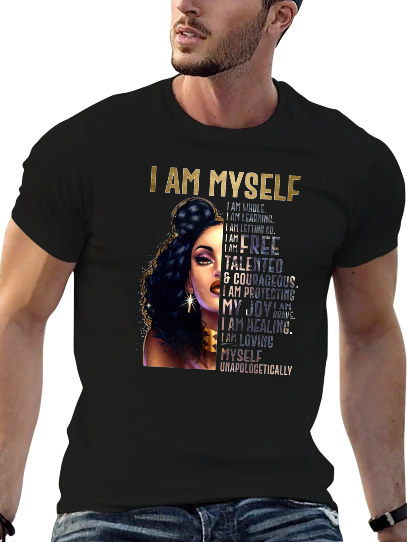 I AM MYSELF Graphic Tee - Empowering Womens T-Shirt