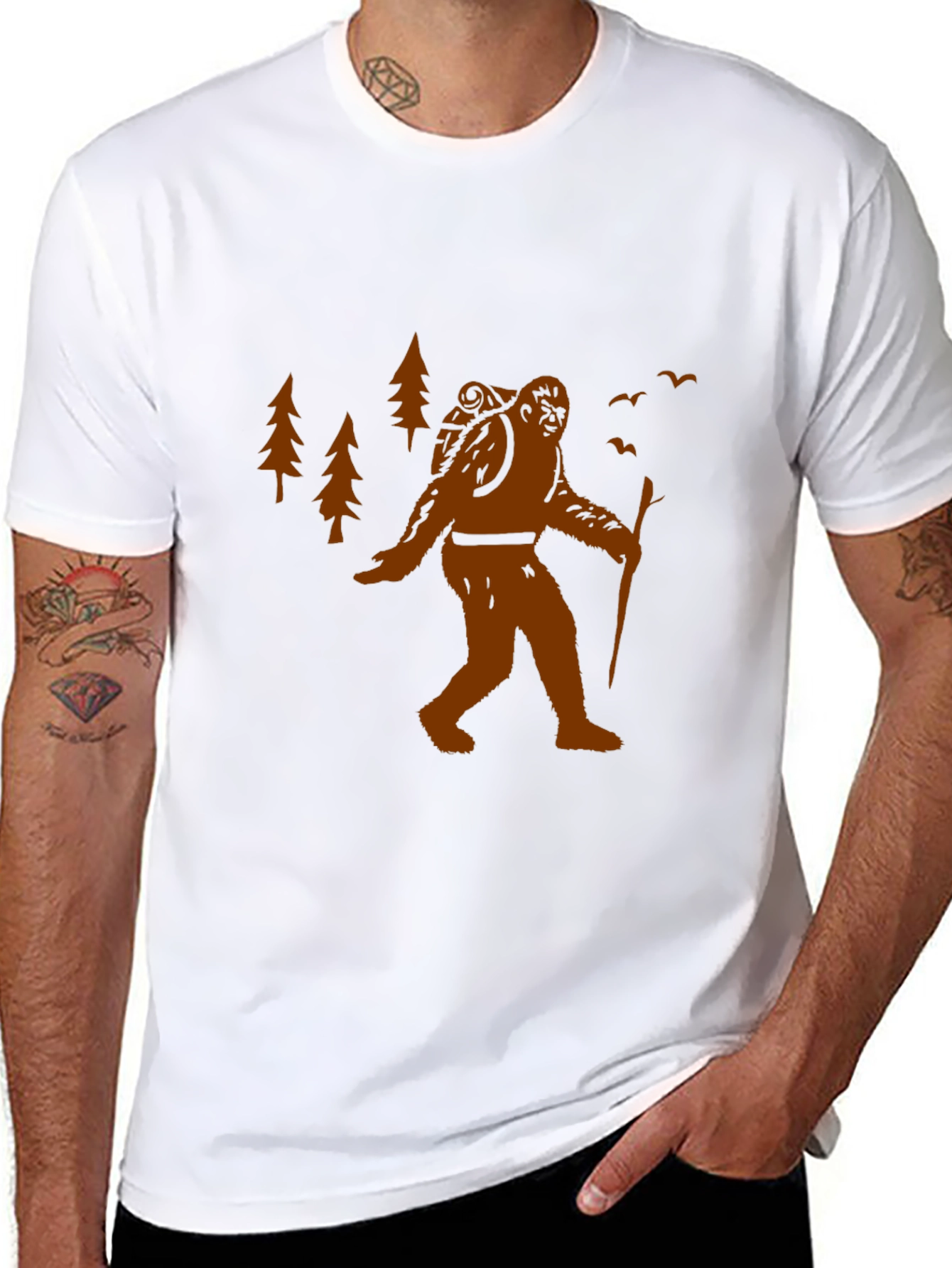 Sasquatch Hiking T-Shirt - Funny Bigfoot Adventure Tee