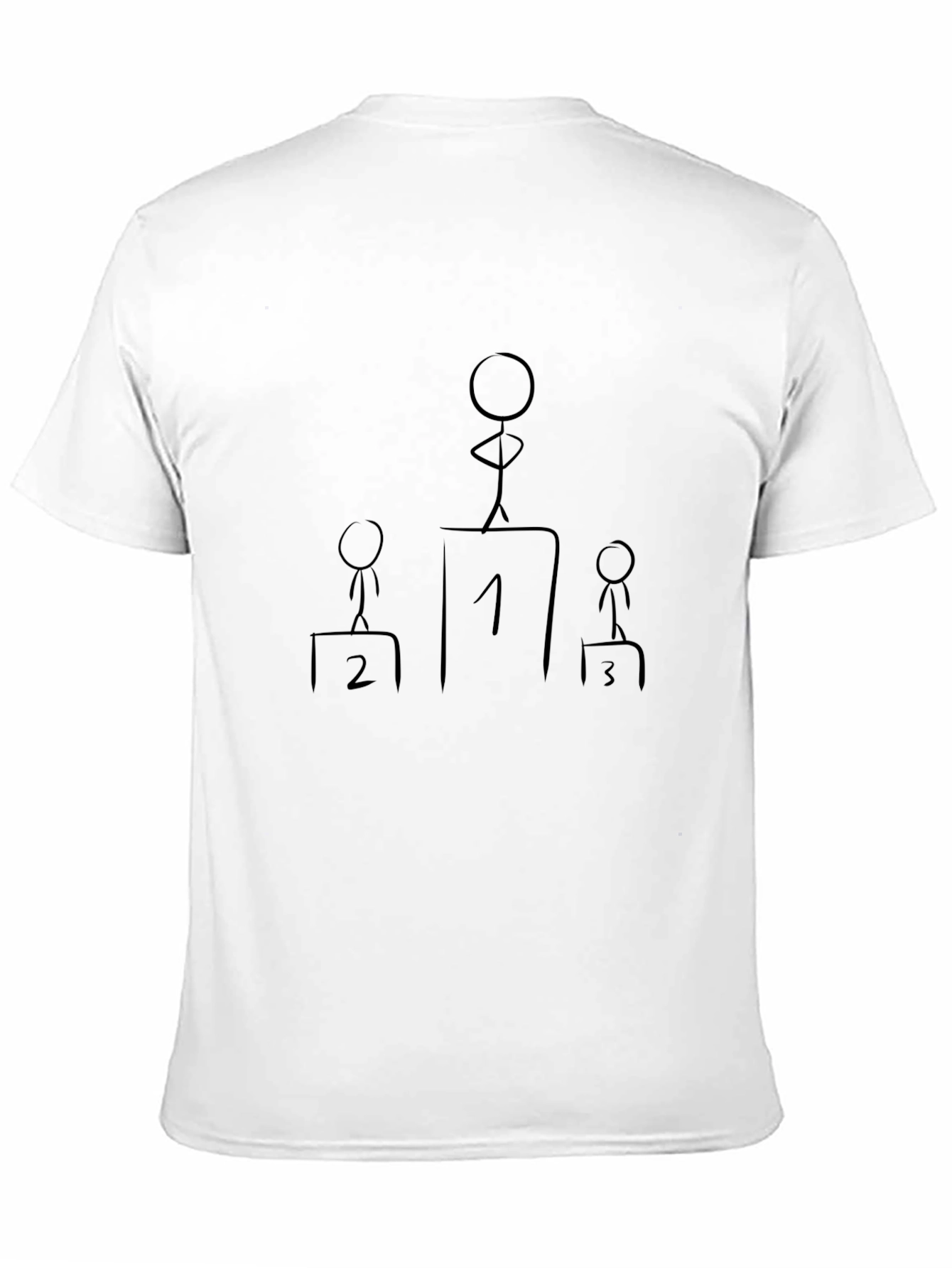 Stick Figure Podium Winner Black T-Shirt