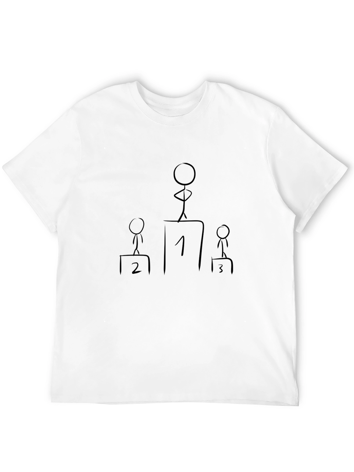 Stick Figure Podium Winner Black T-Shirt