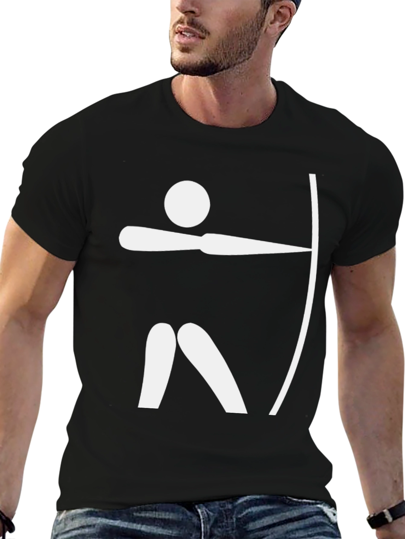 Archery Graphic Tee - Black Cotton T-Shirt