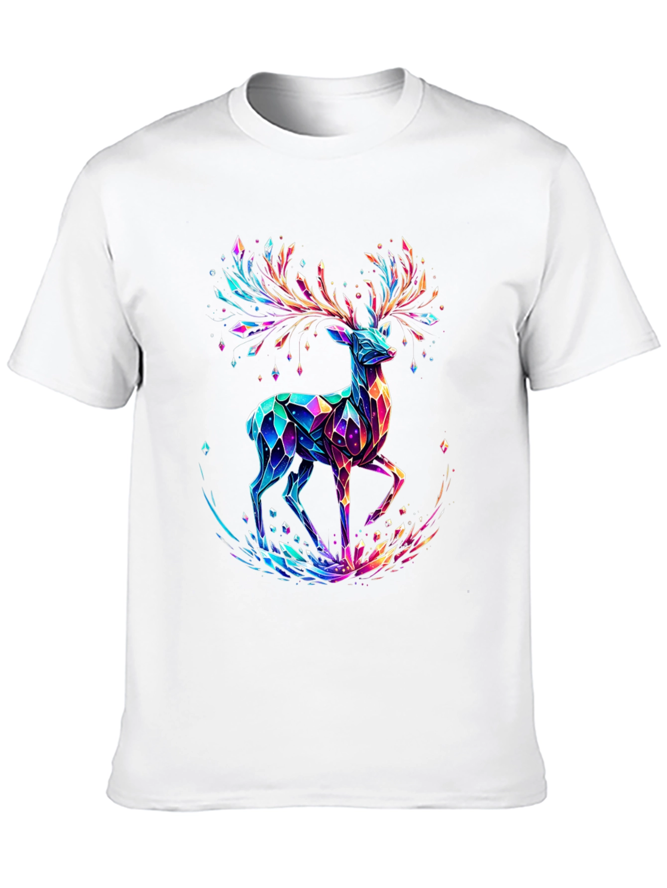 Crystal Deer Graphic Tee - Stylish Mens Black T-Shirt