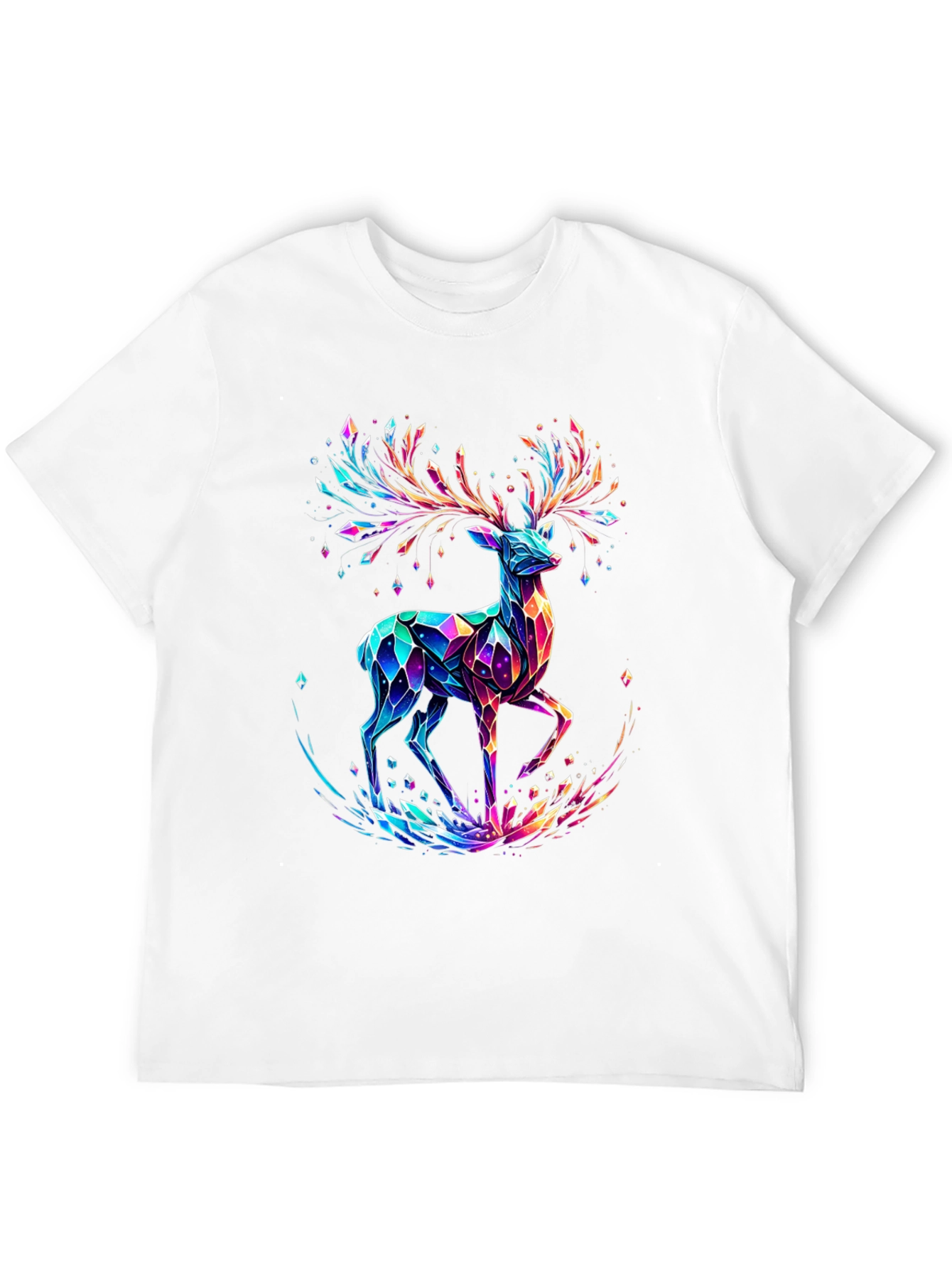 Crystal Deer Graphic Tee - Stylish Mens Black T-Shirt