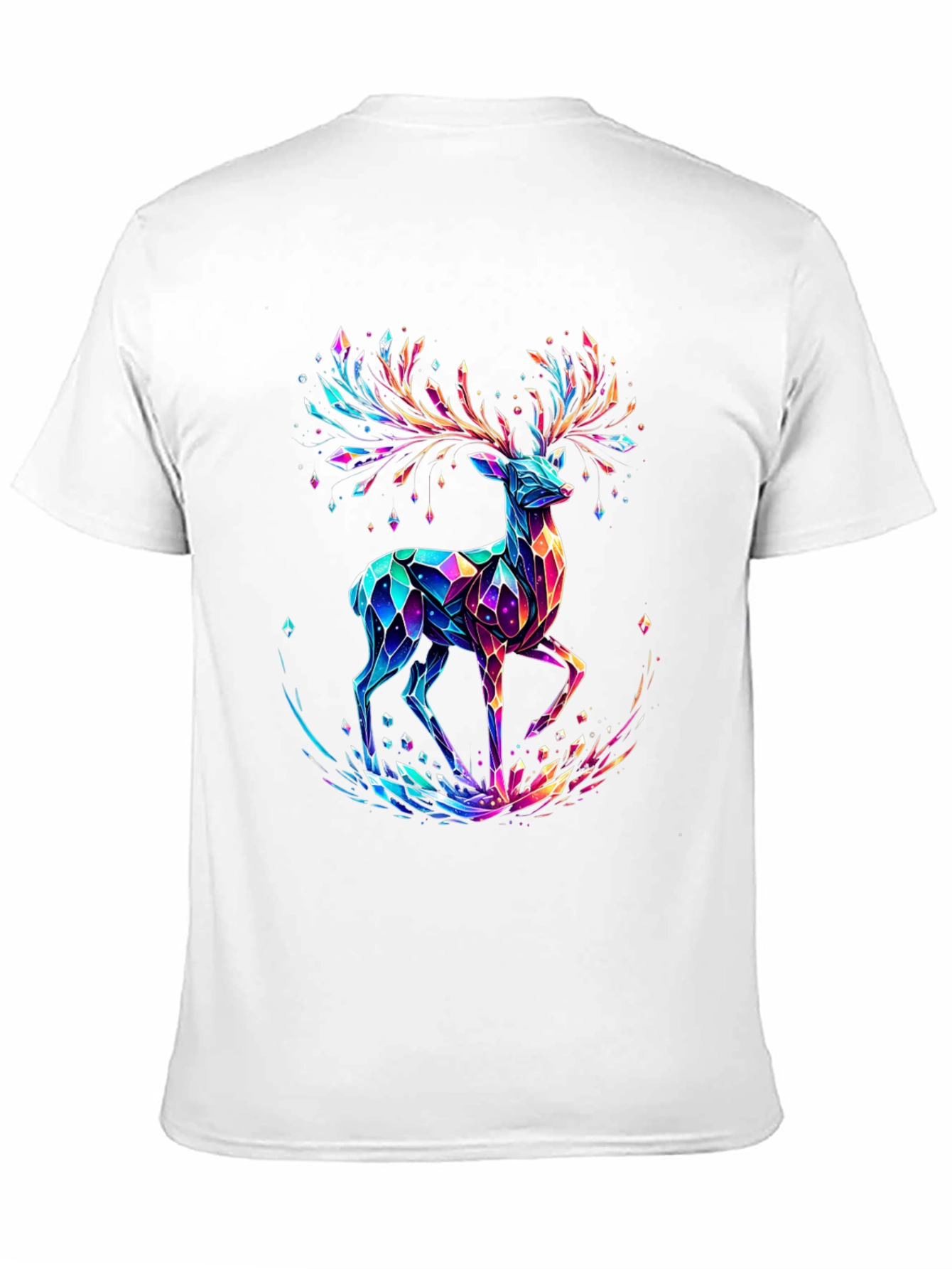 Crystal Deer Graphic Tee - Stylish Mens Black T-Shirt