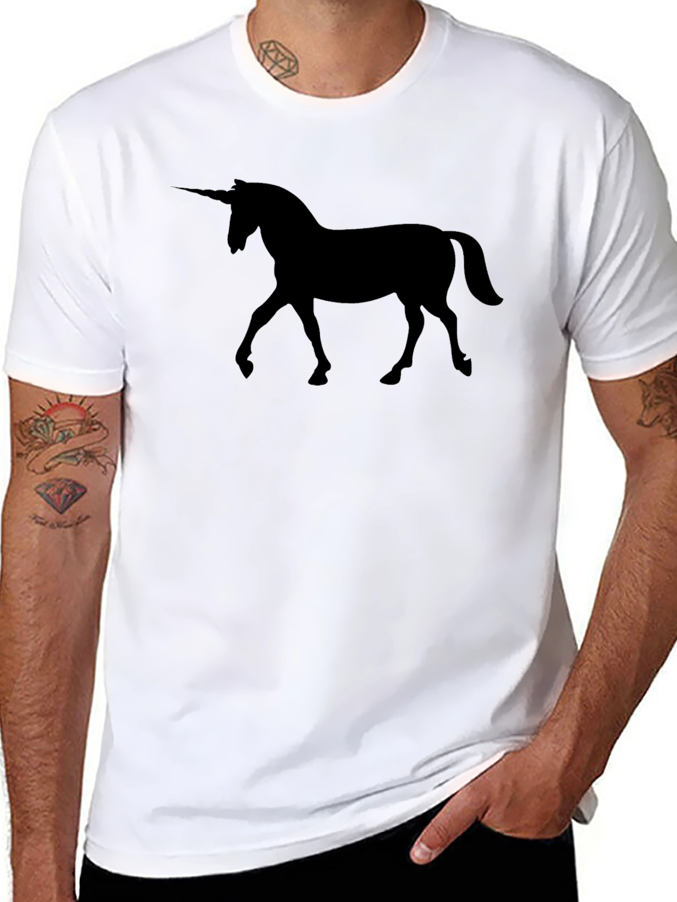 Unicorn Silhouette Black Graphic T-Shirt