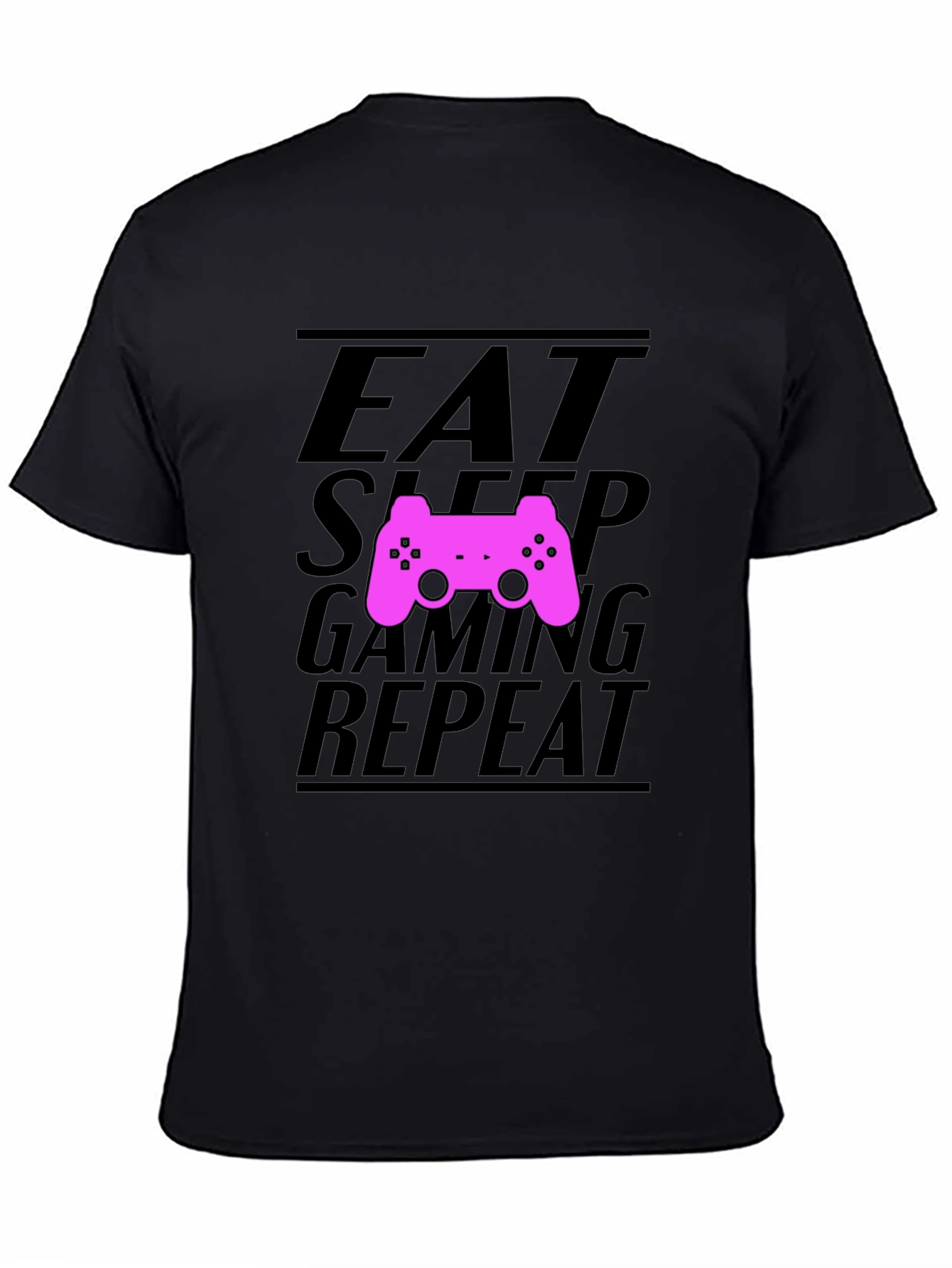 Eat Sleep Gaming Repeat Black T-Shirt