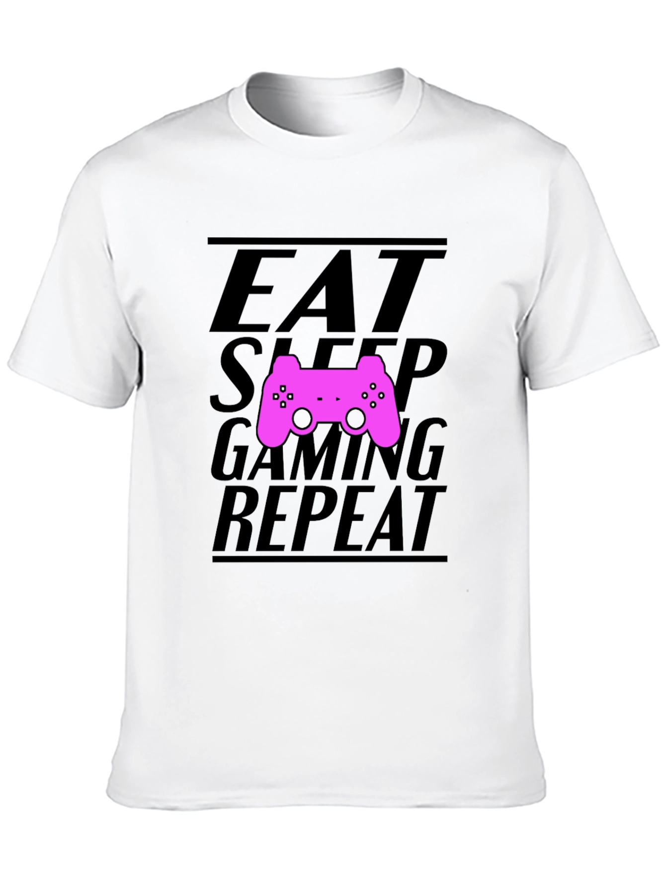 Eat Sleep Gaming Repeat Black T-Shirt