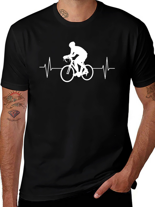 Cycling Heartbeat Graphic Tee - Black