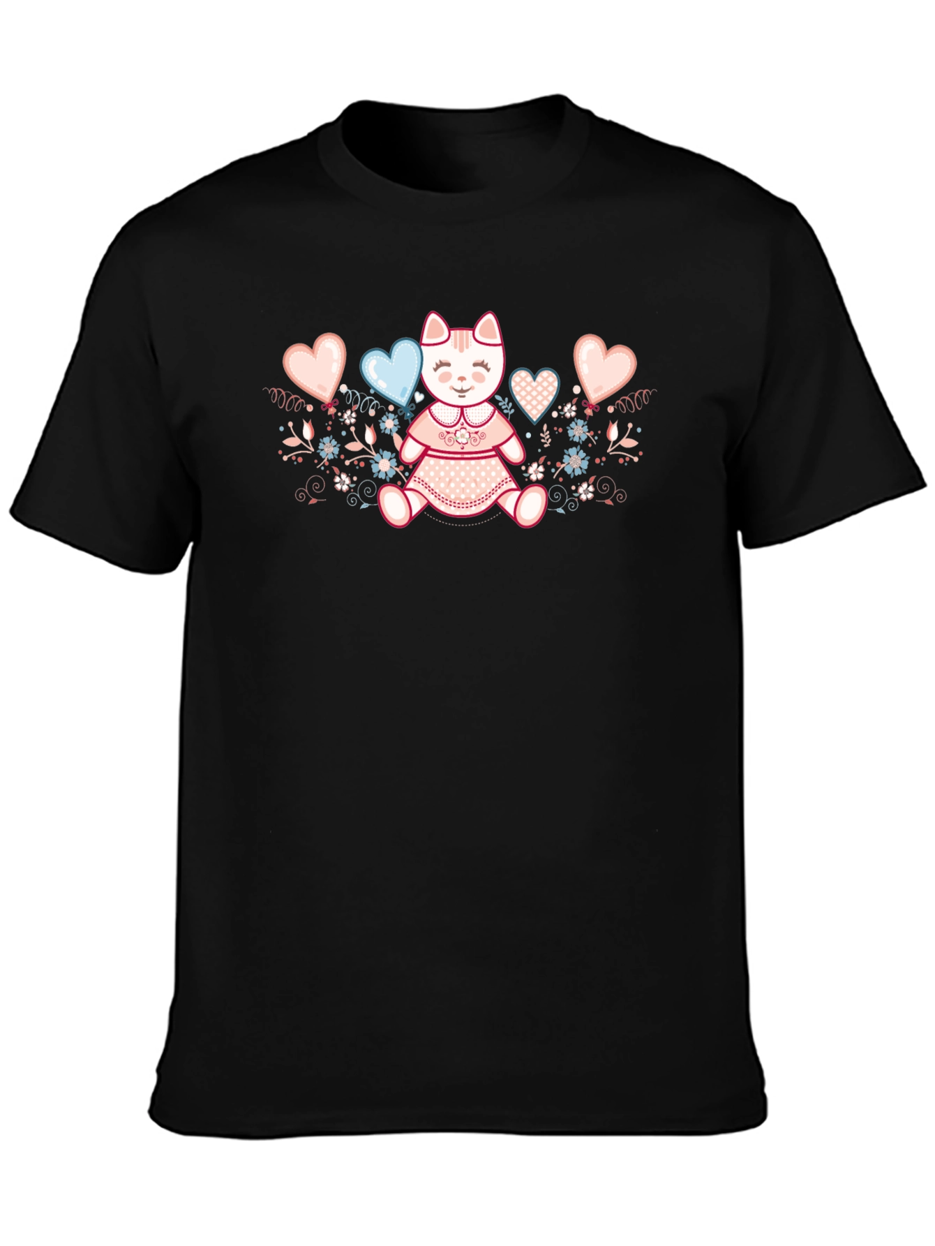 Cute Kitty Hearts Graphic Tee