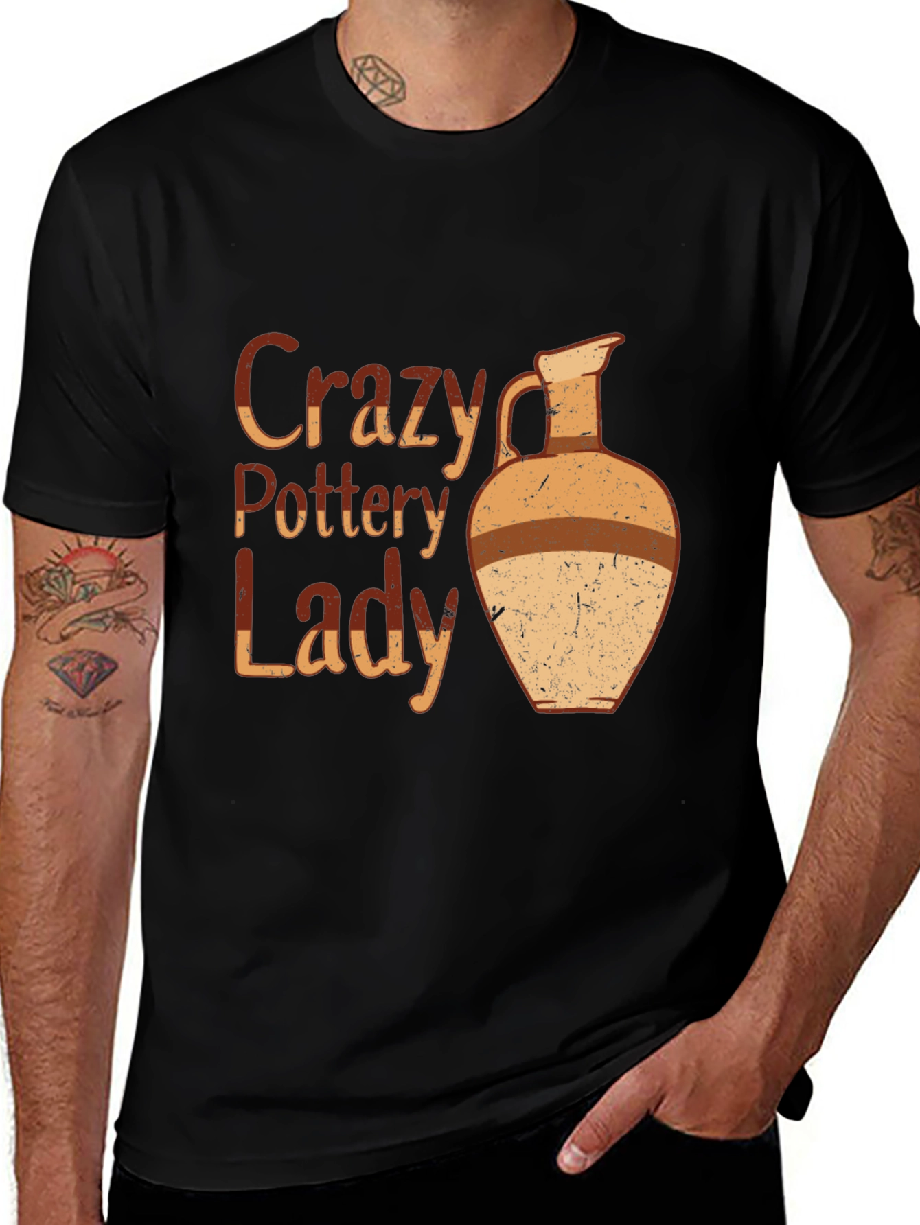 Crazy Pottery Lady Graphic T-Shirt