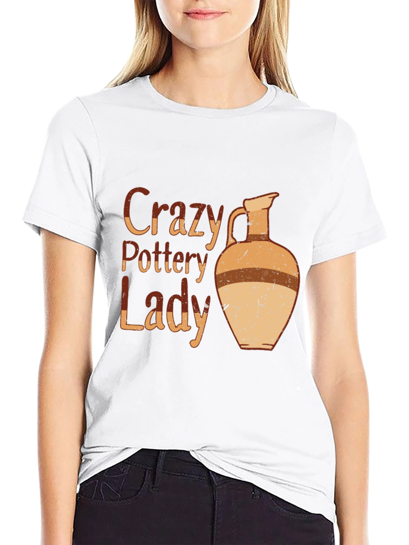 Crazy Pottery Lady Graphic T-Shirt