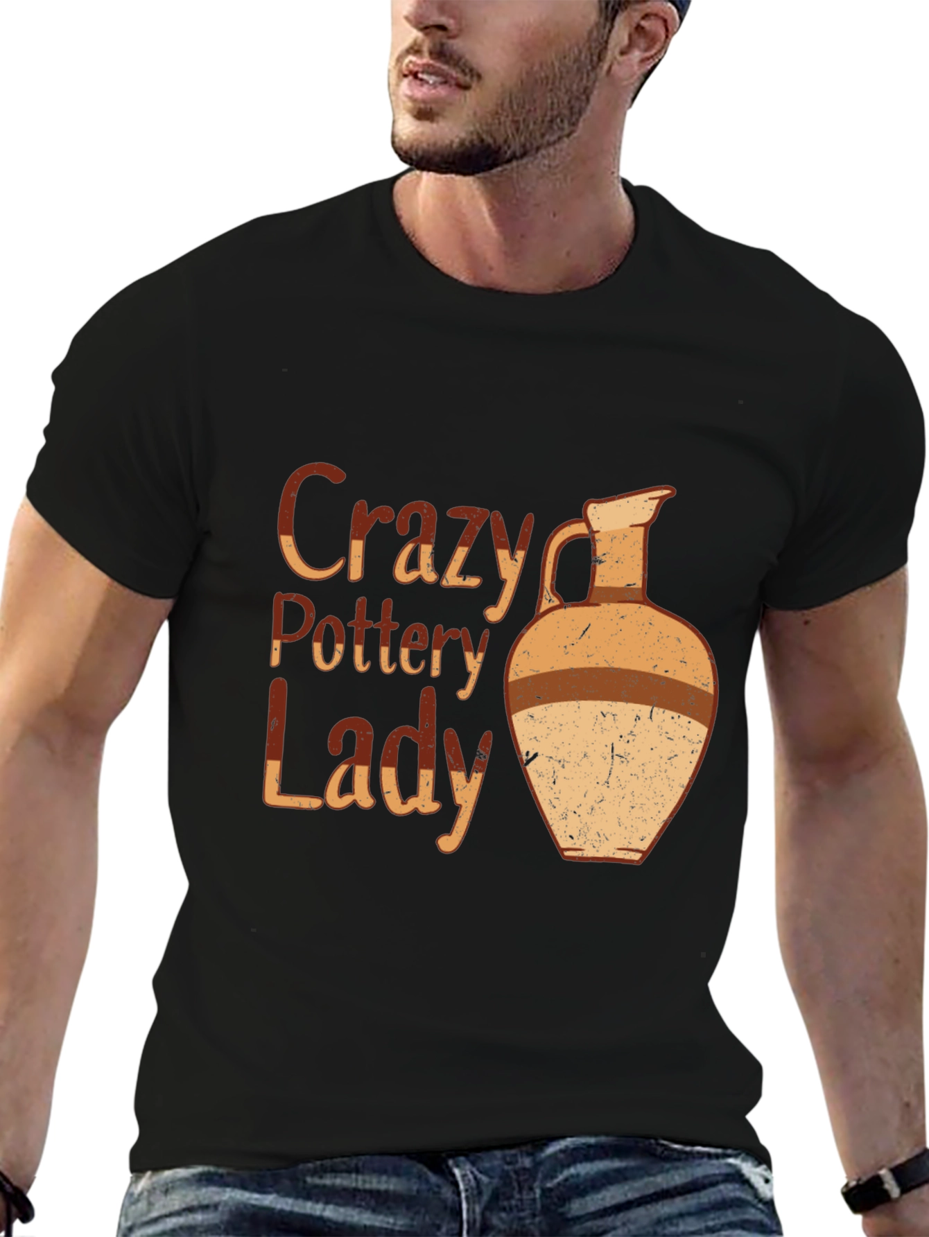 Crazy Pottery Lady Graphic T-Shirt
