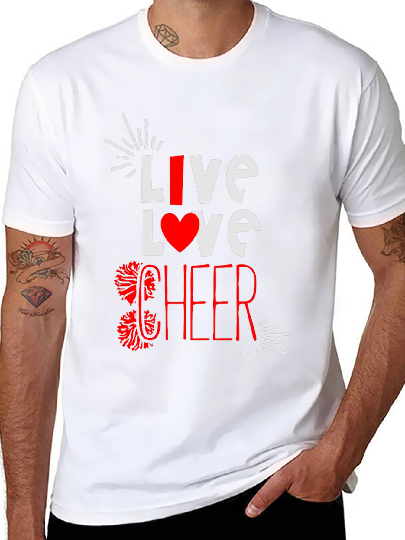 Live Love Cheer T-Shirt - Black Cotton Blend Tee