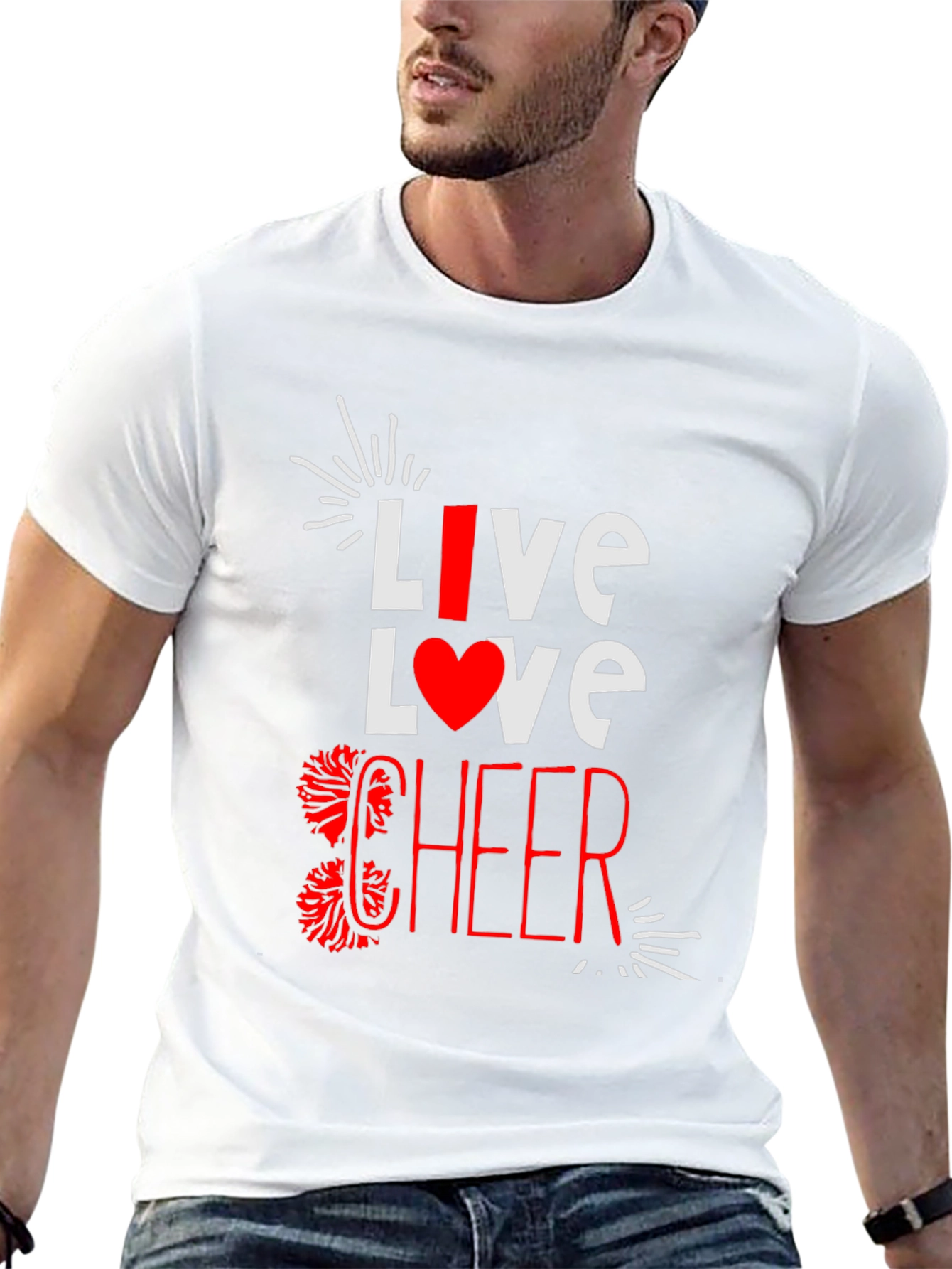 Live Love Cheer T-Shirt - Black Cotton Blend Tee