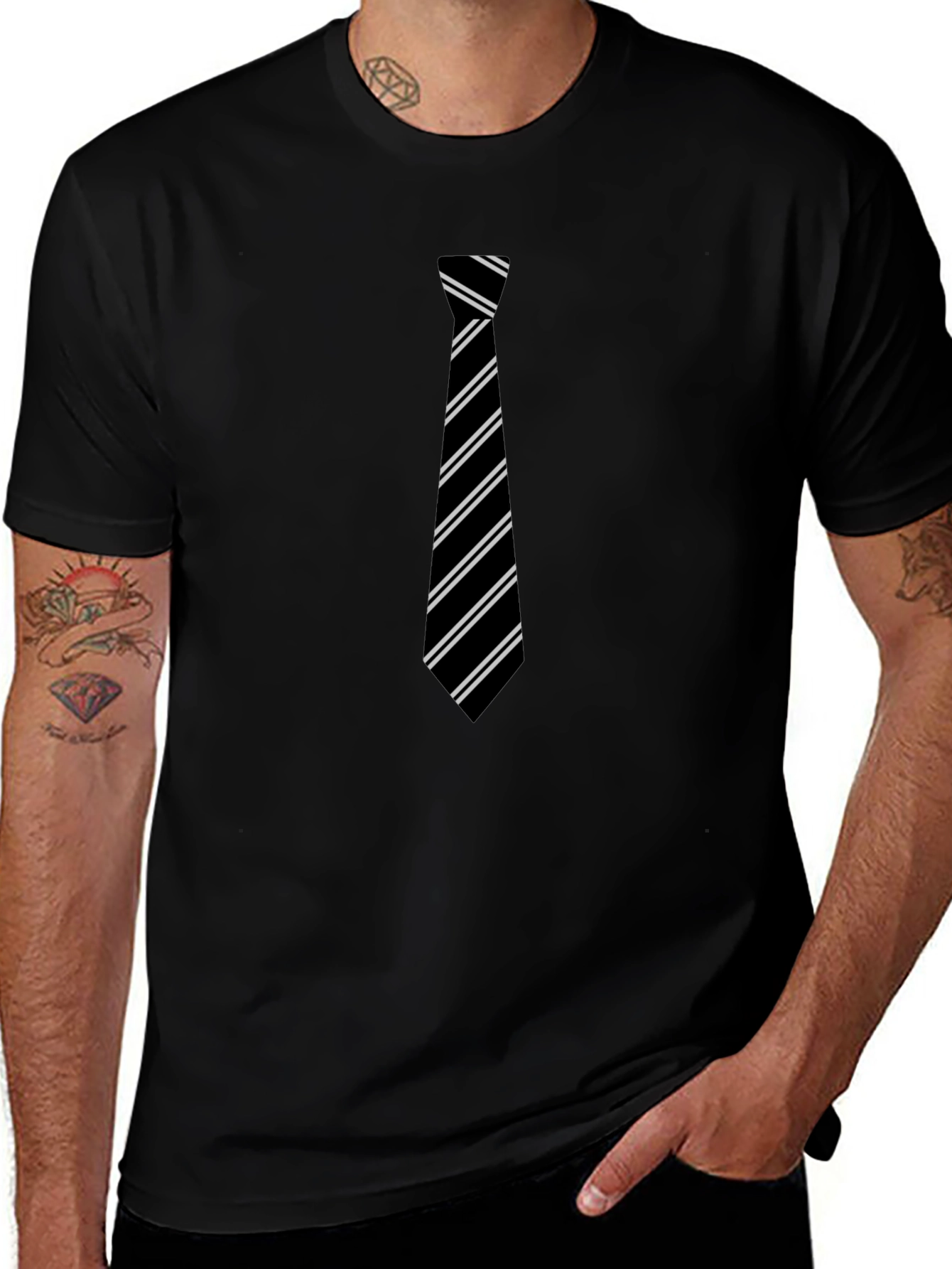 Tie Graphic Black T-Shirt