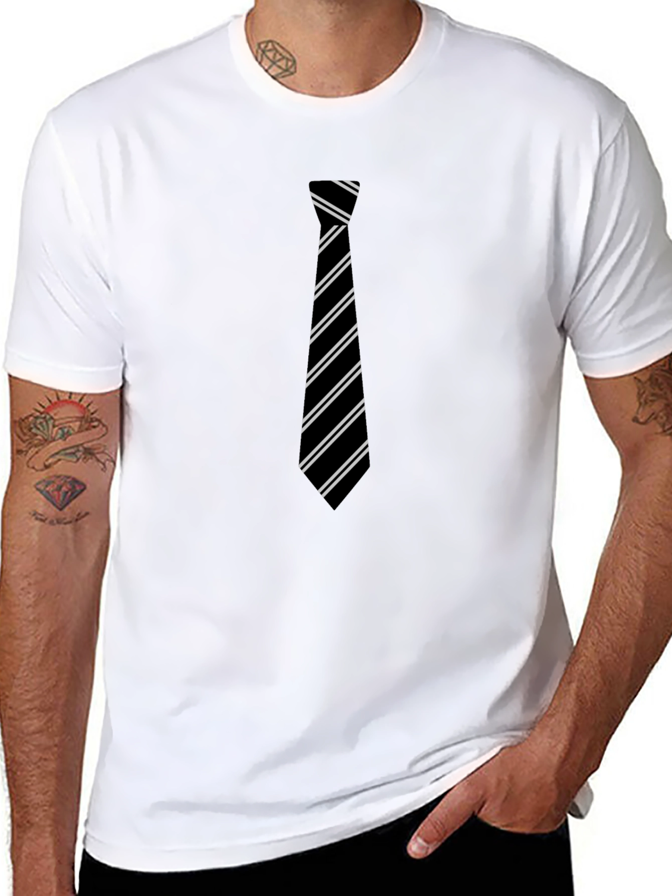 Tie Graphic Black T-Shirt