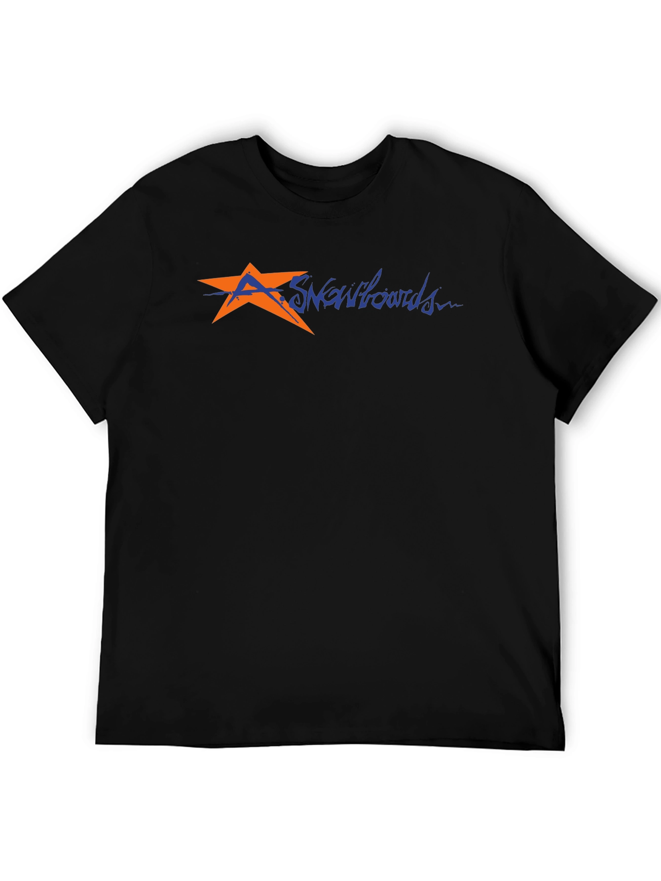 Mens Black T-Shirt with Snowboard Graphic