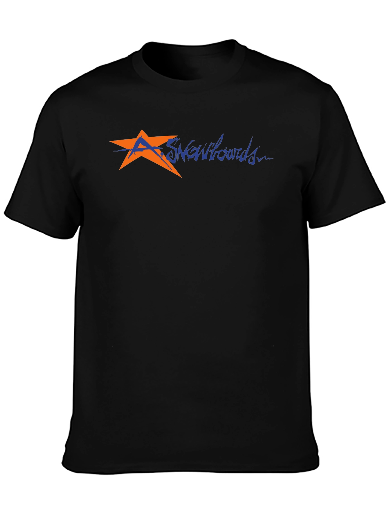 Mens Black T-Shirt with Snowboard Graphic