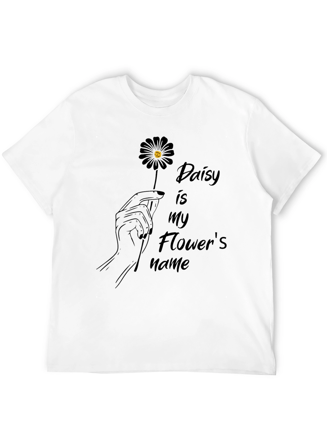Daisy Flower Graphic T-Shirt - Black