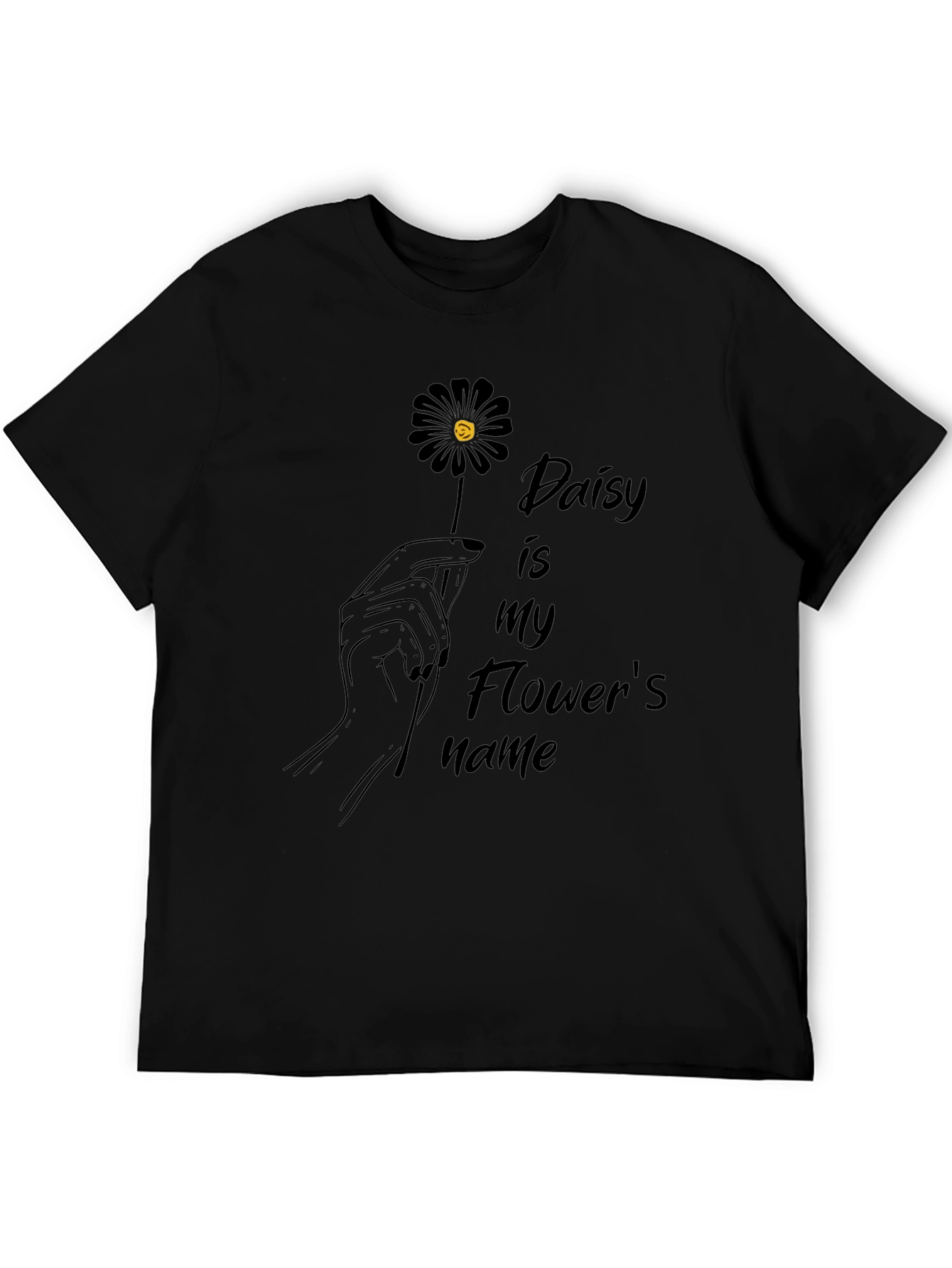 Daisy Flower Graphic T-Shirt - Black