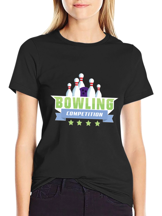 Bowling Competition Graphic Tee - Cool Sport Shirt