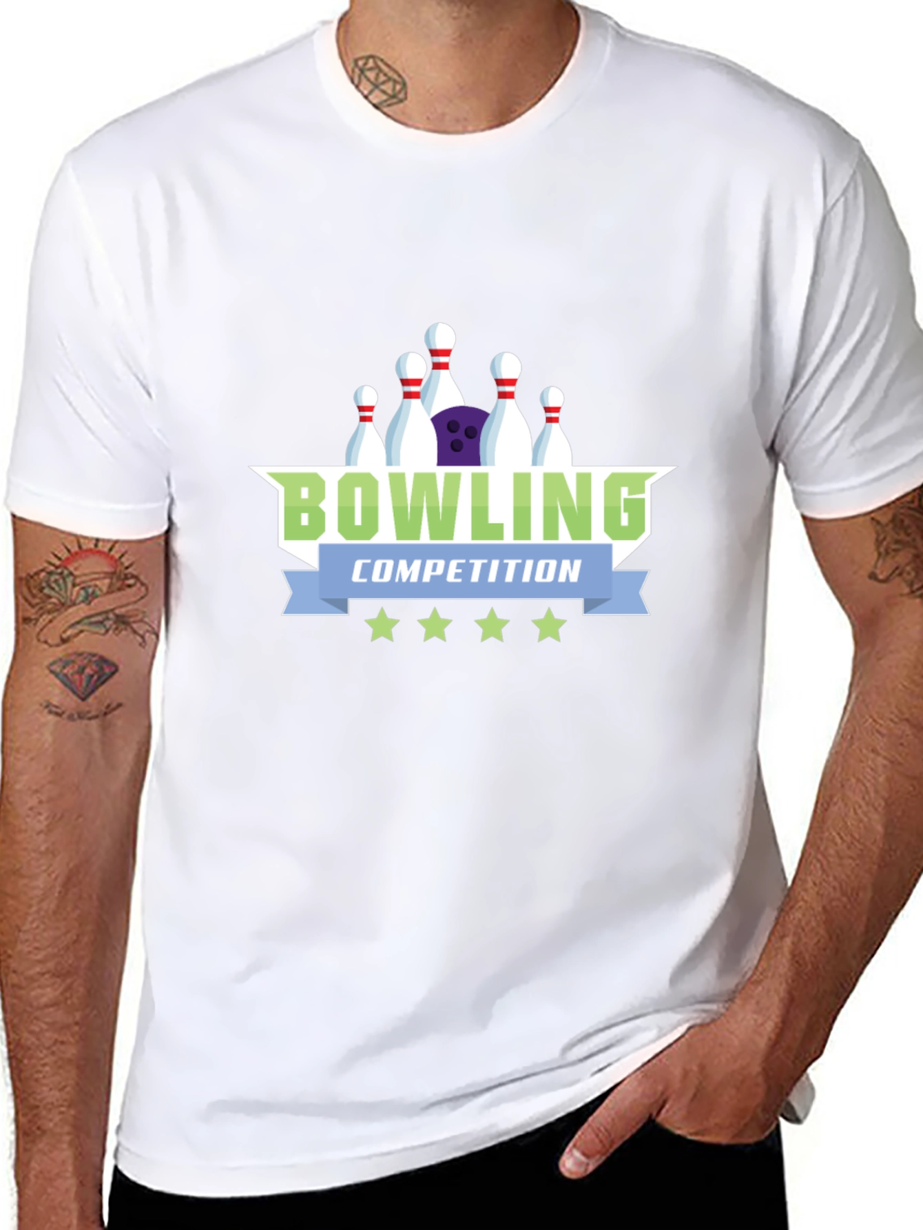 Bowling Competition Graphic Tee - Cool Sport Shirt