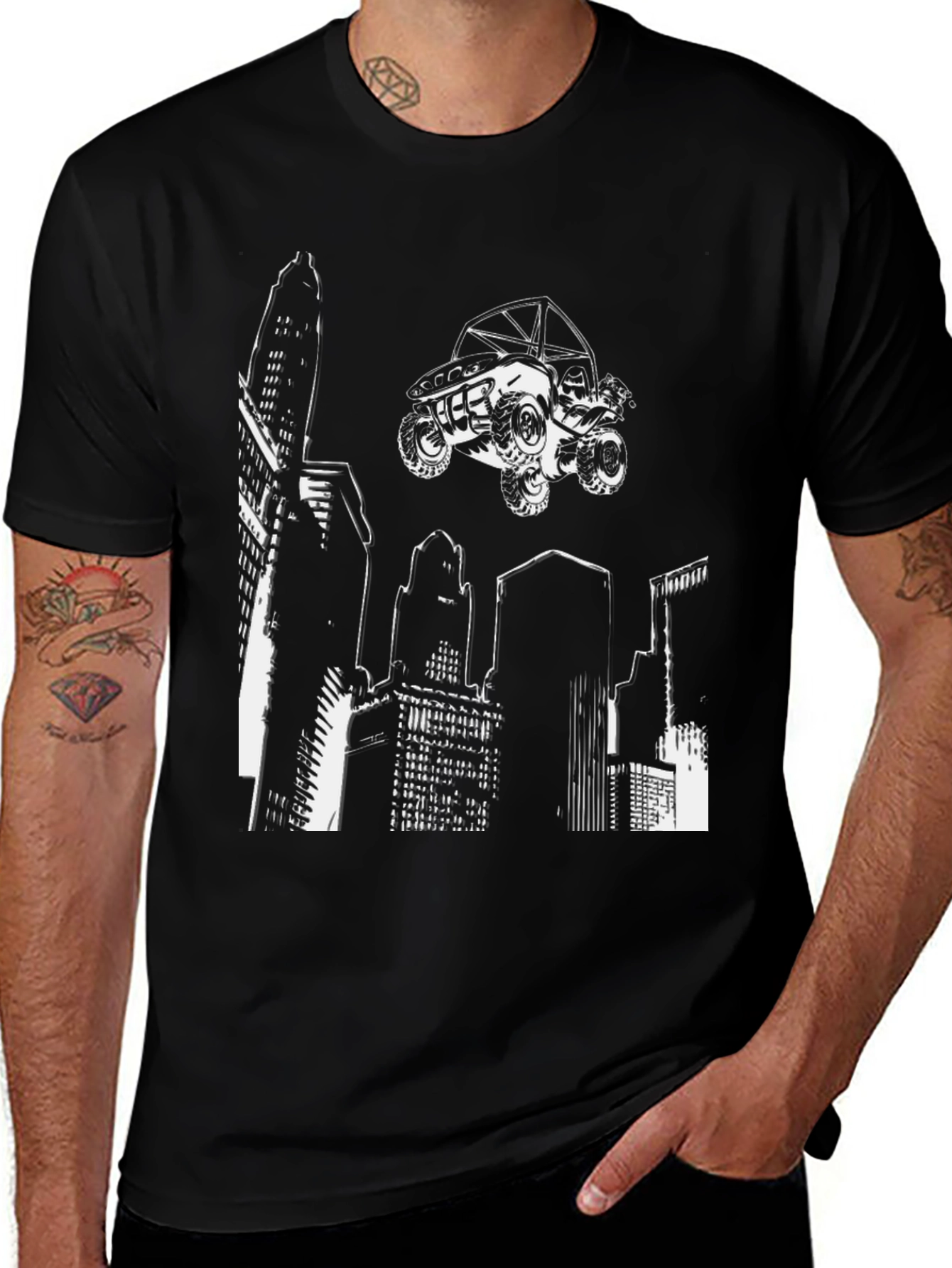 Urban Ride T-Shirt - Cityscape ATV Graphic Tee