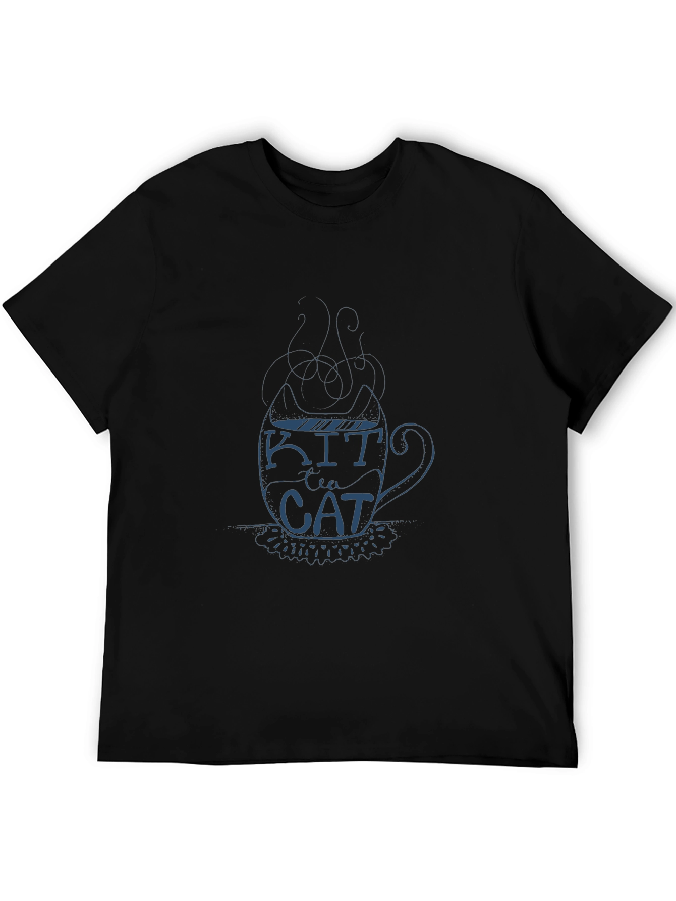Kit Tea Cat T-Shirt - Black