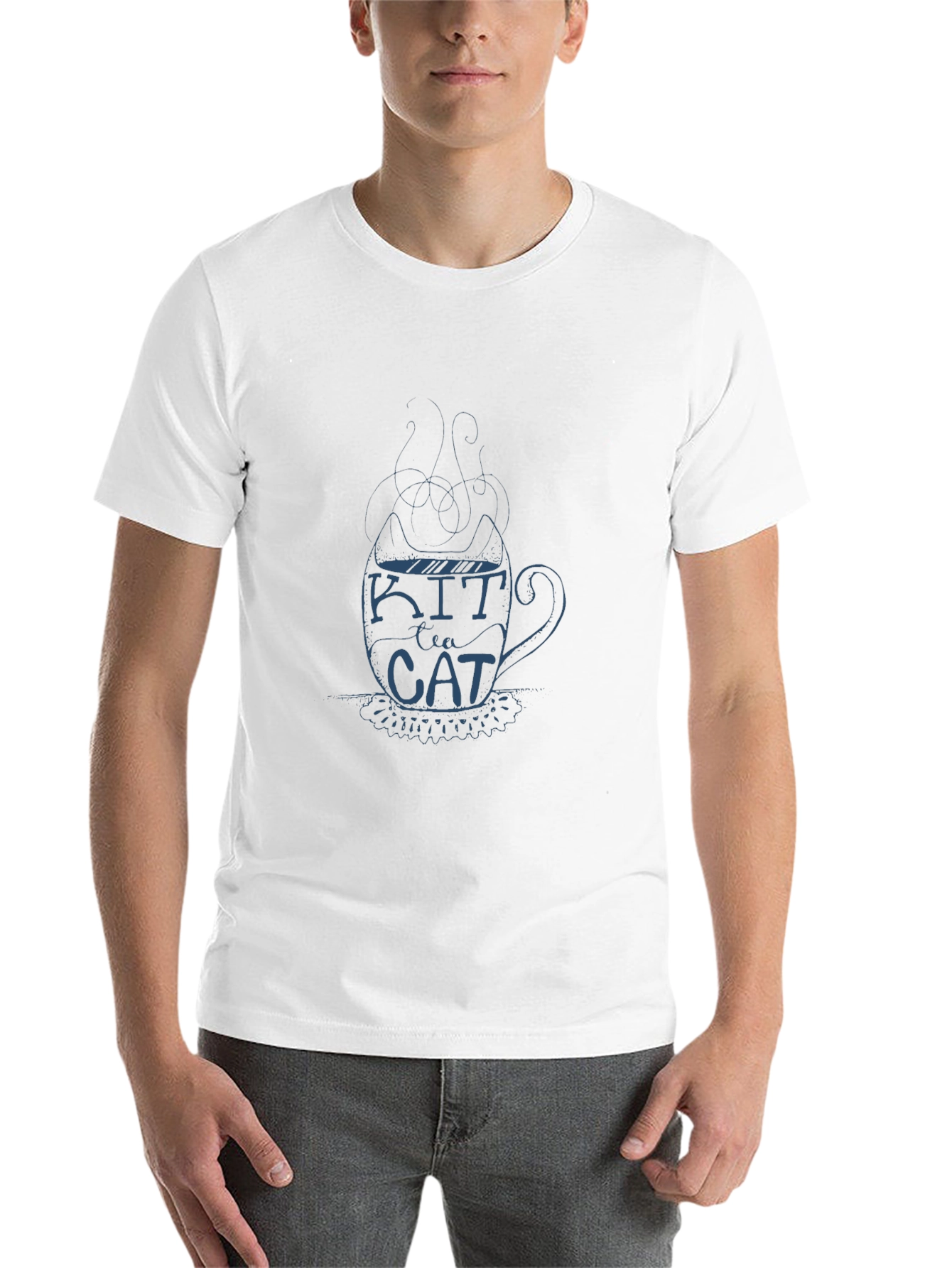 Kit Tea Cat T-Shirt - Black