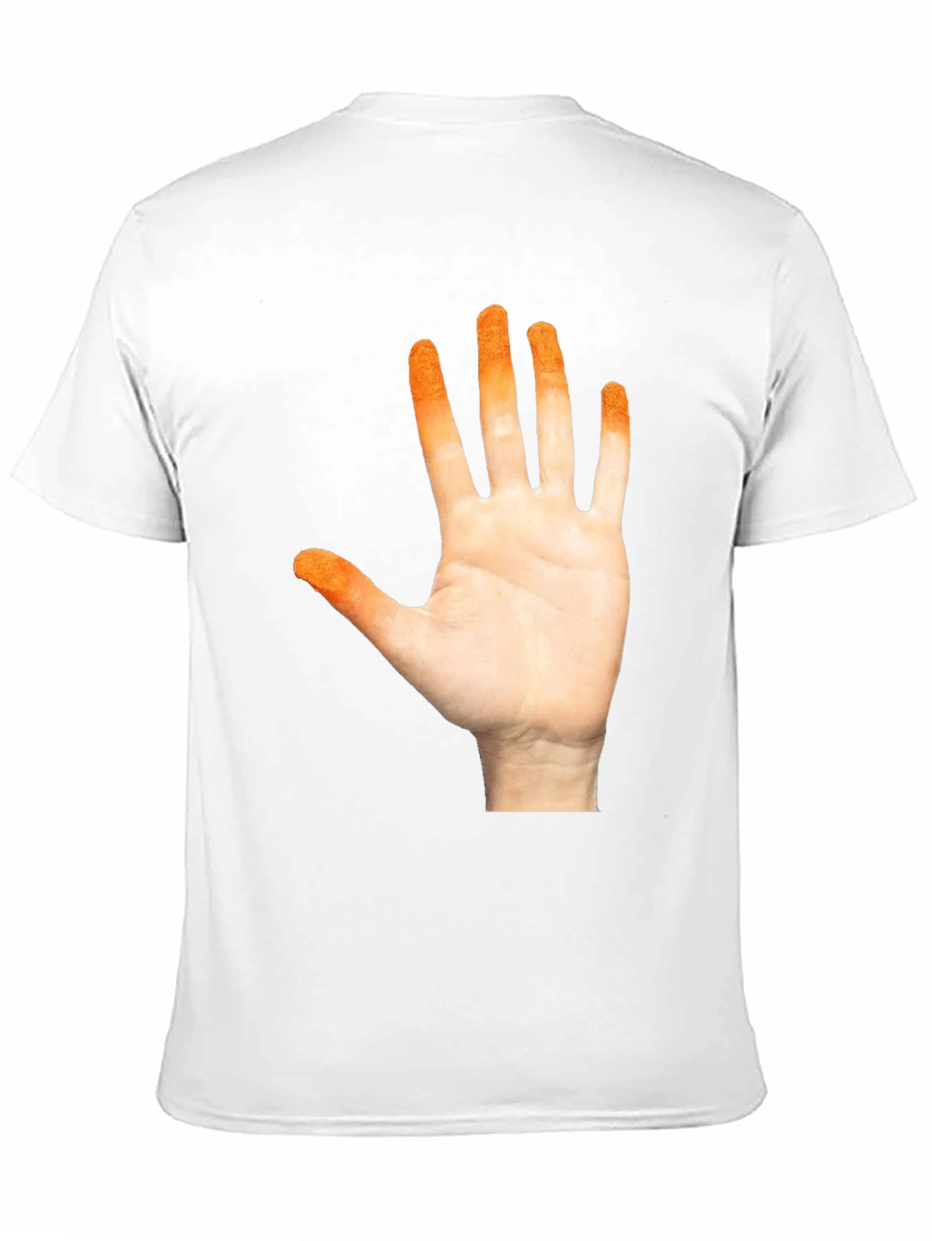 Orange Hand Print Black T-Shirt