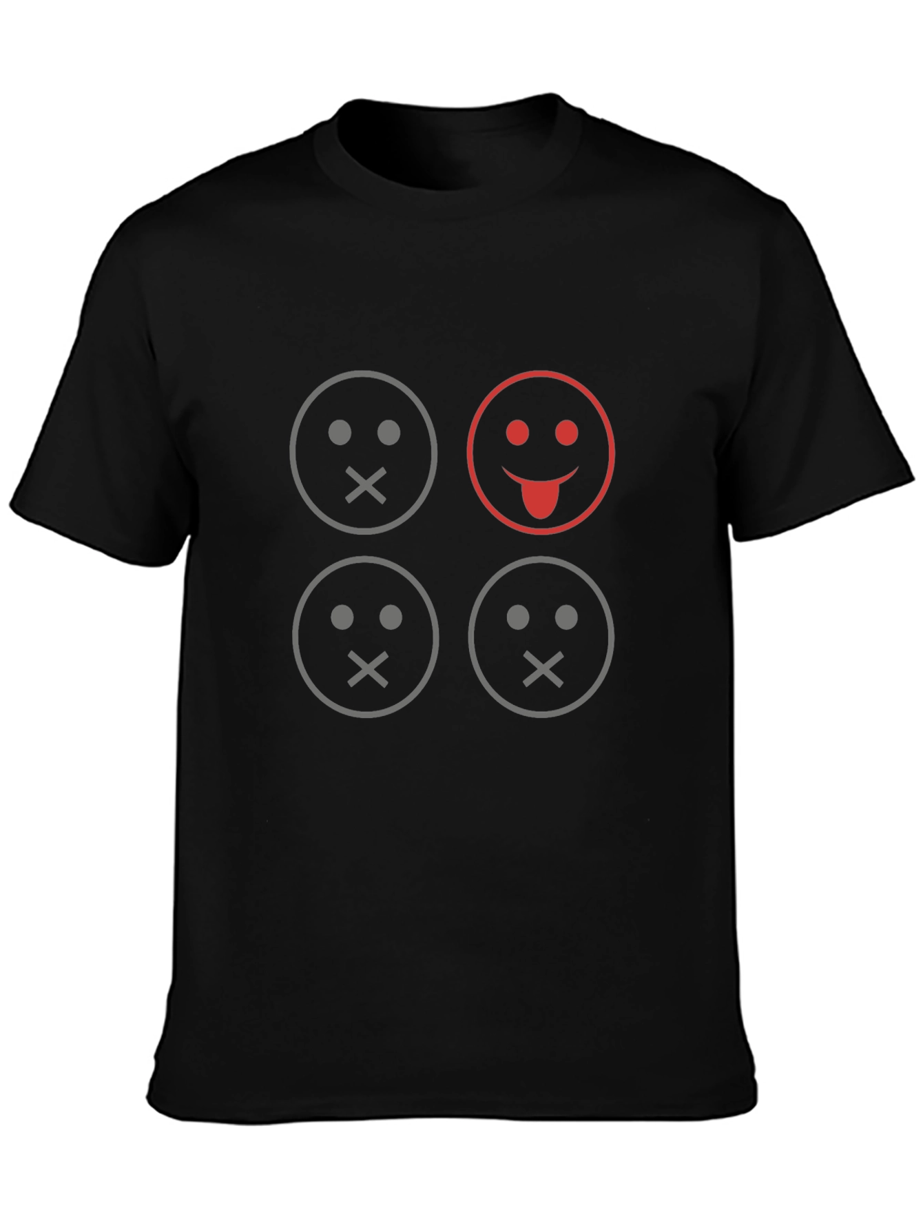 Black Graphic Tee - Emoji Expression