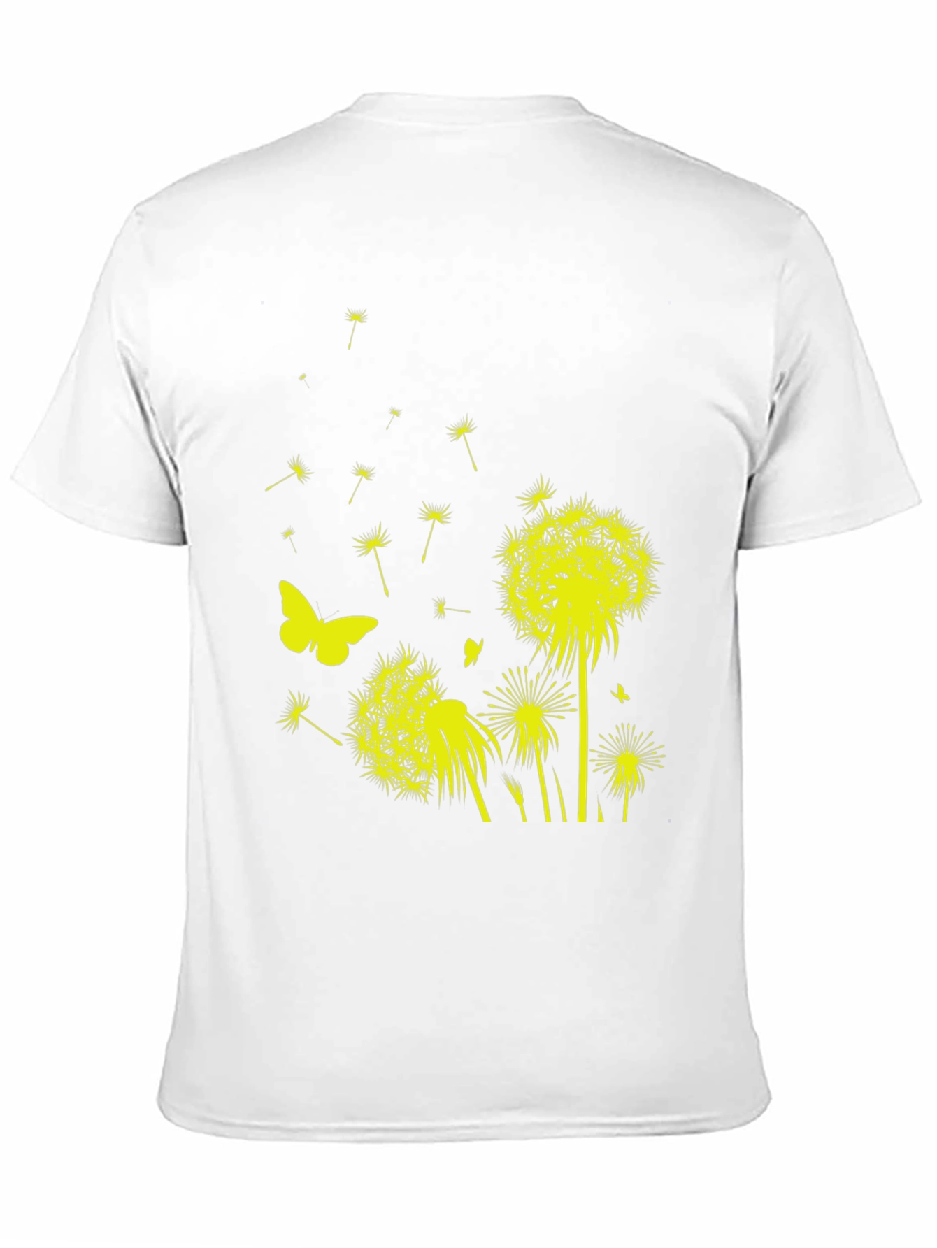 Dandelion Butterfly Graphic Tee - Black Cotton T-Shirt