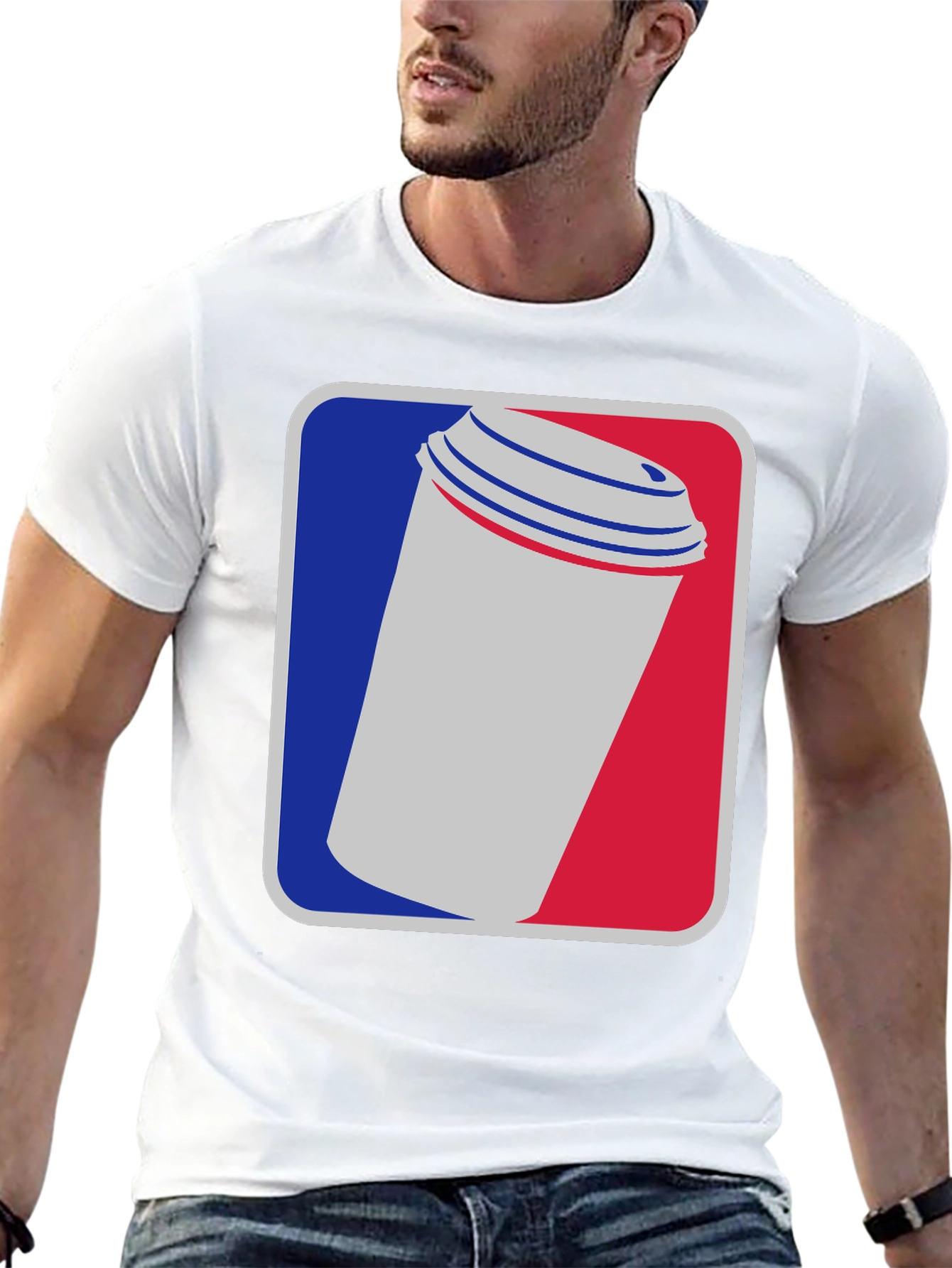 Coffee Cup Graphic Tee - Black Cotton T-Shirt