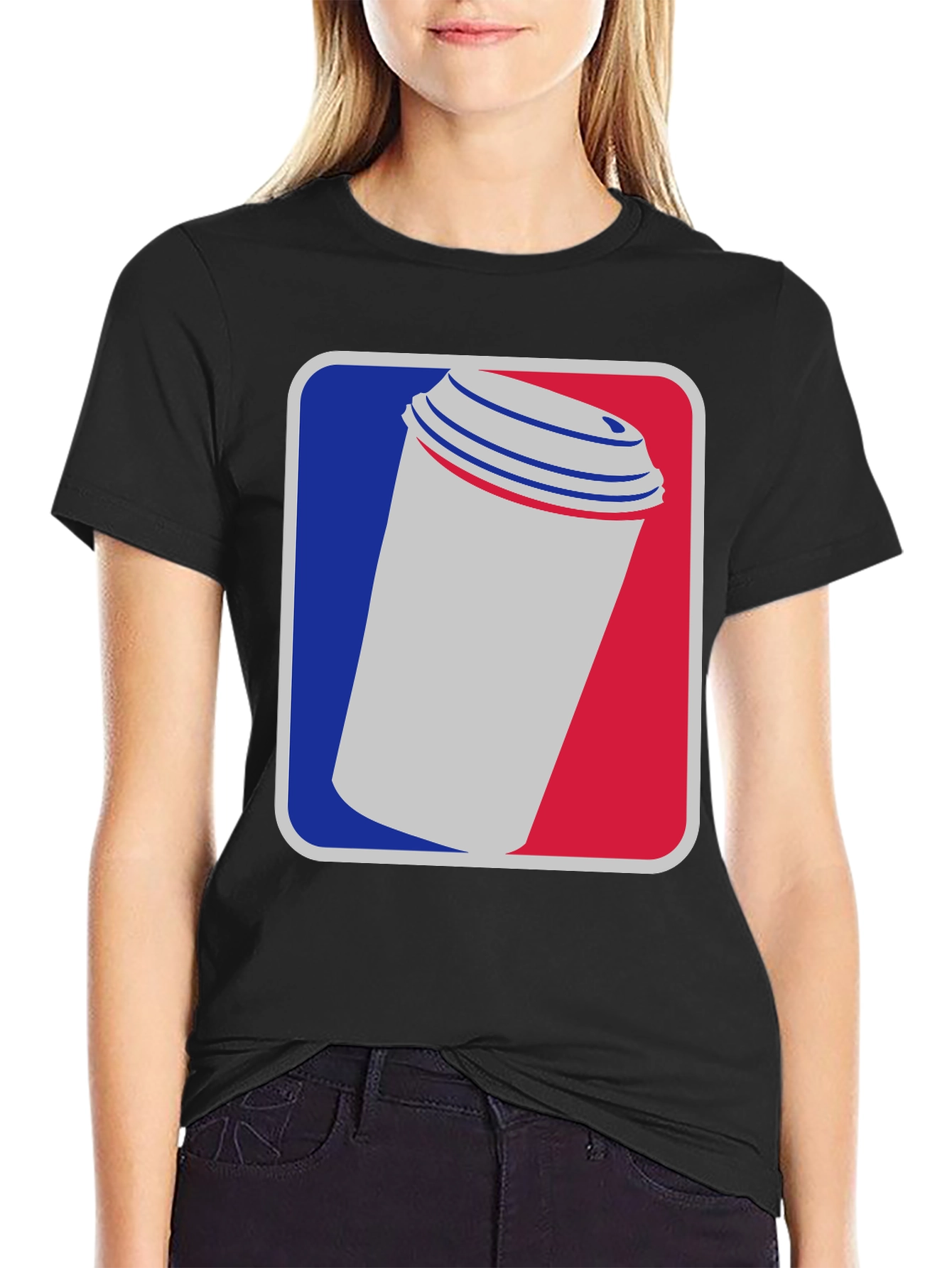 Coffee Cup Graphic Tee - Black Cotton T-Shirt