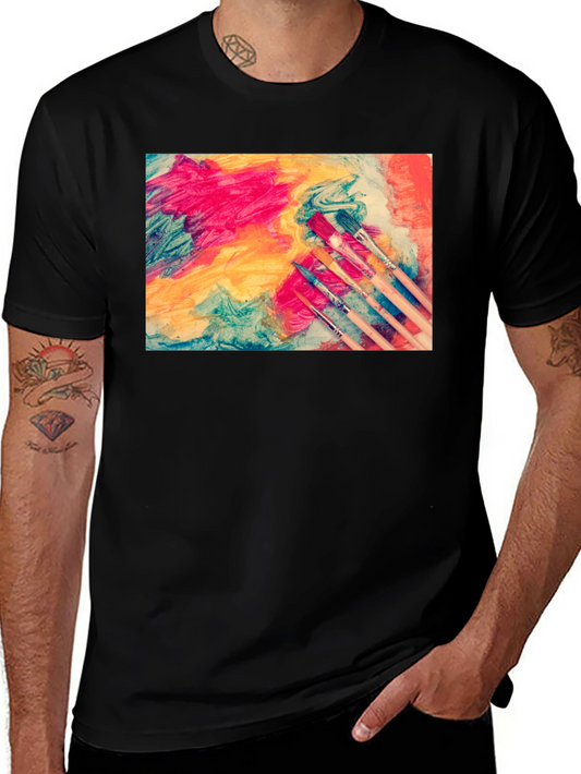 Abstract Art Paintbrush Graphic T-Shirt