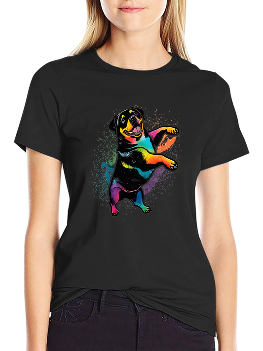 Rottweiler Dog Colorful Graphic T-Shirt