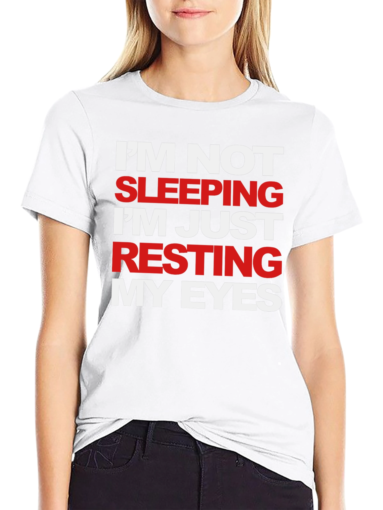 Funny Im Not Sleeping Mens Black T-Shirt
